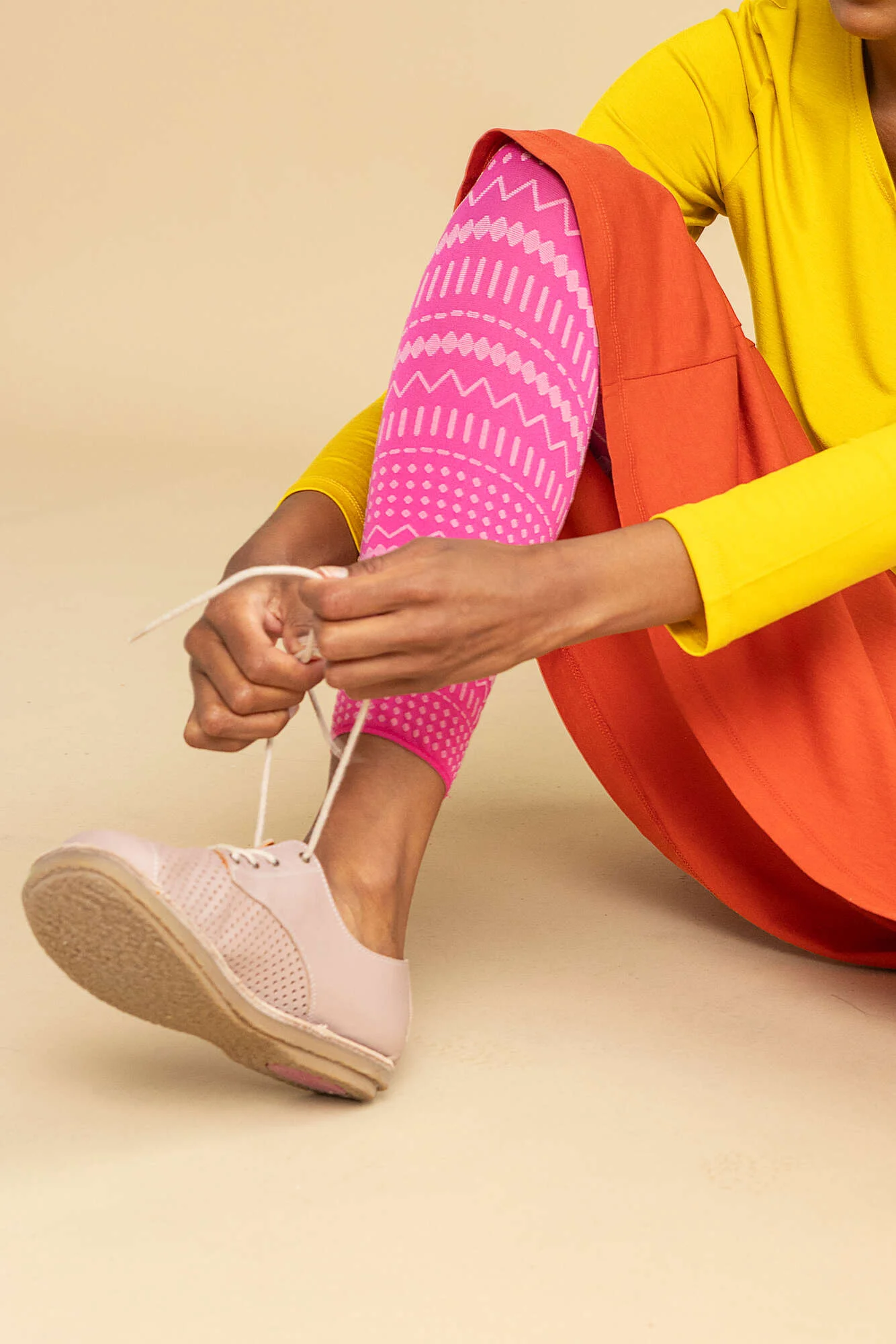 "Elsie" jacquard leggings made from recycled polyamide
