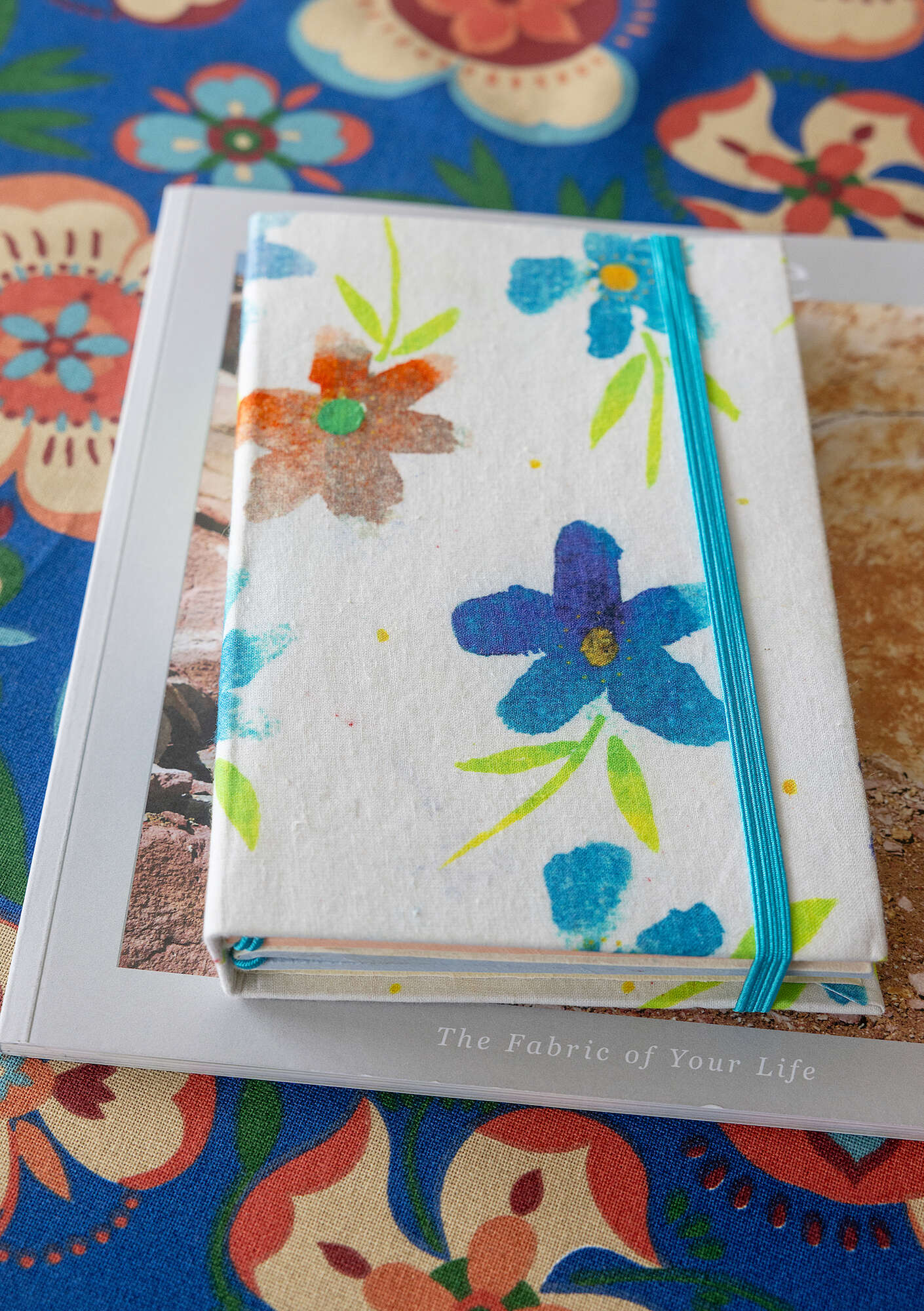 "Brush" fabric-covered paper notebook