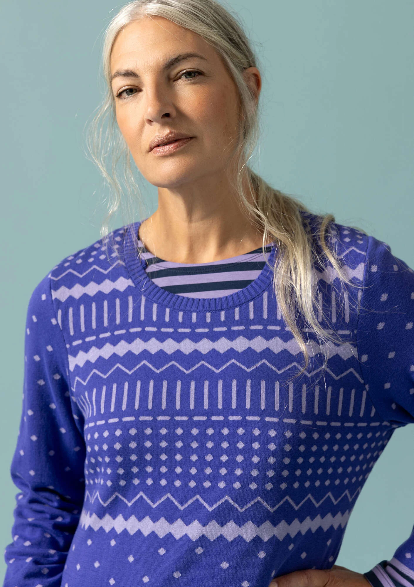 "Elsie" tunic in an organic/recycled cotton knit fabric