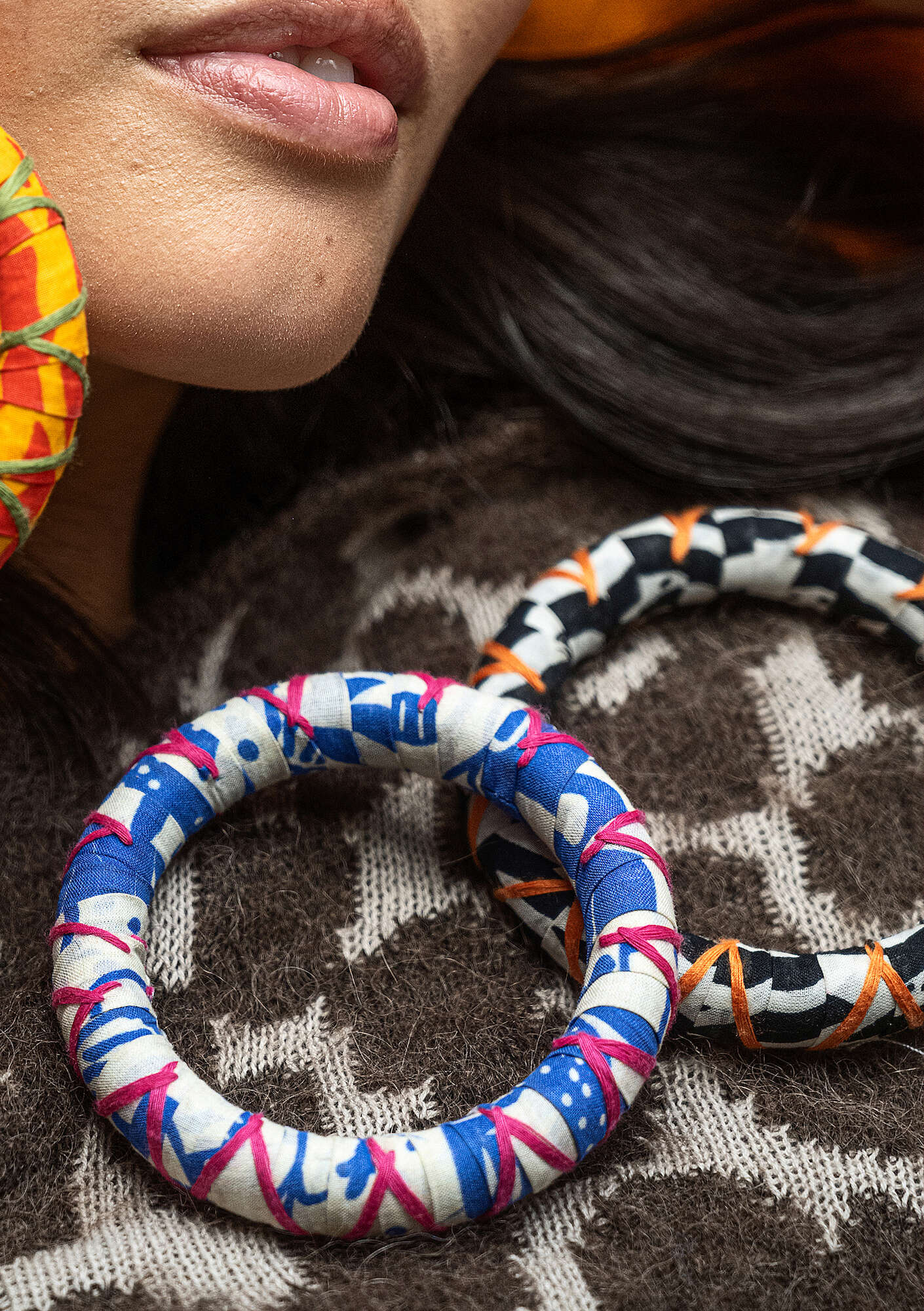"Zuri" organic cotton/recycled wood bracelet