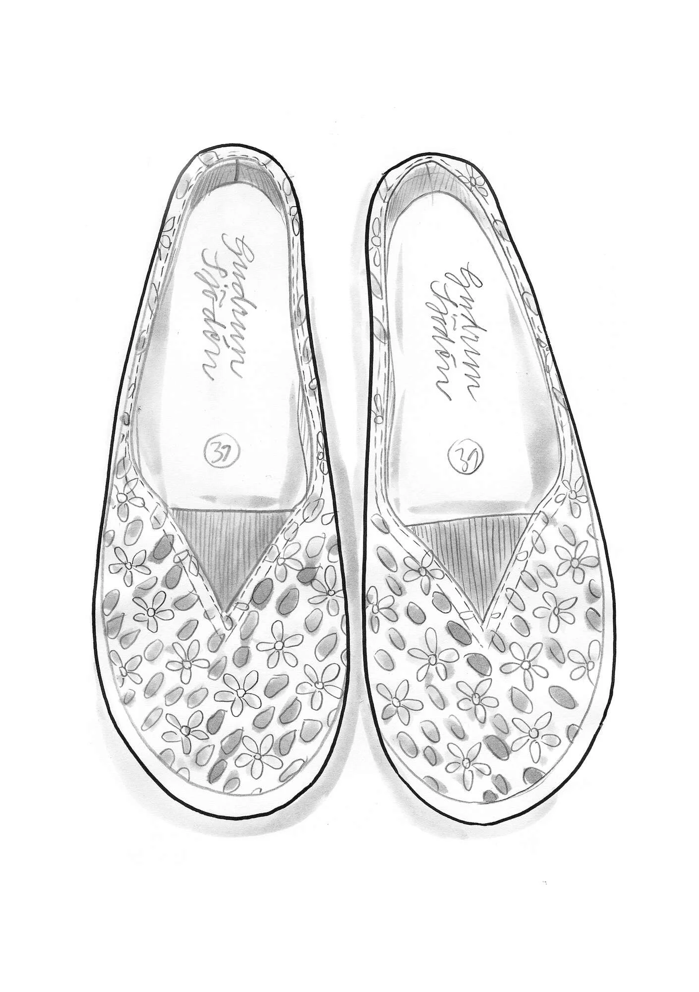 "Jane" cotton fabric flats