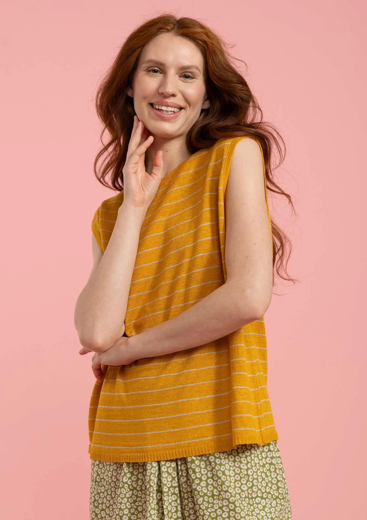 Linen knit tank top