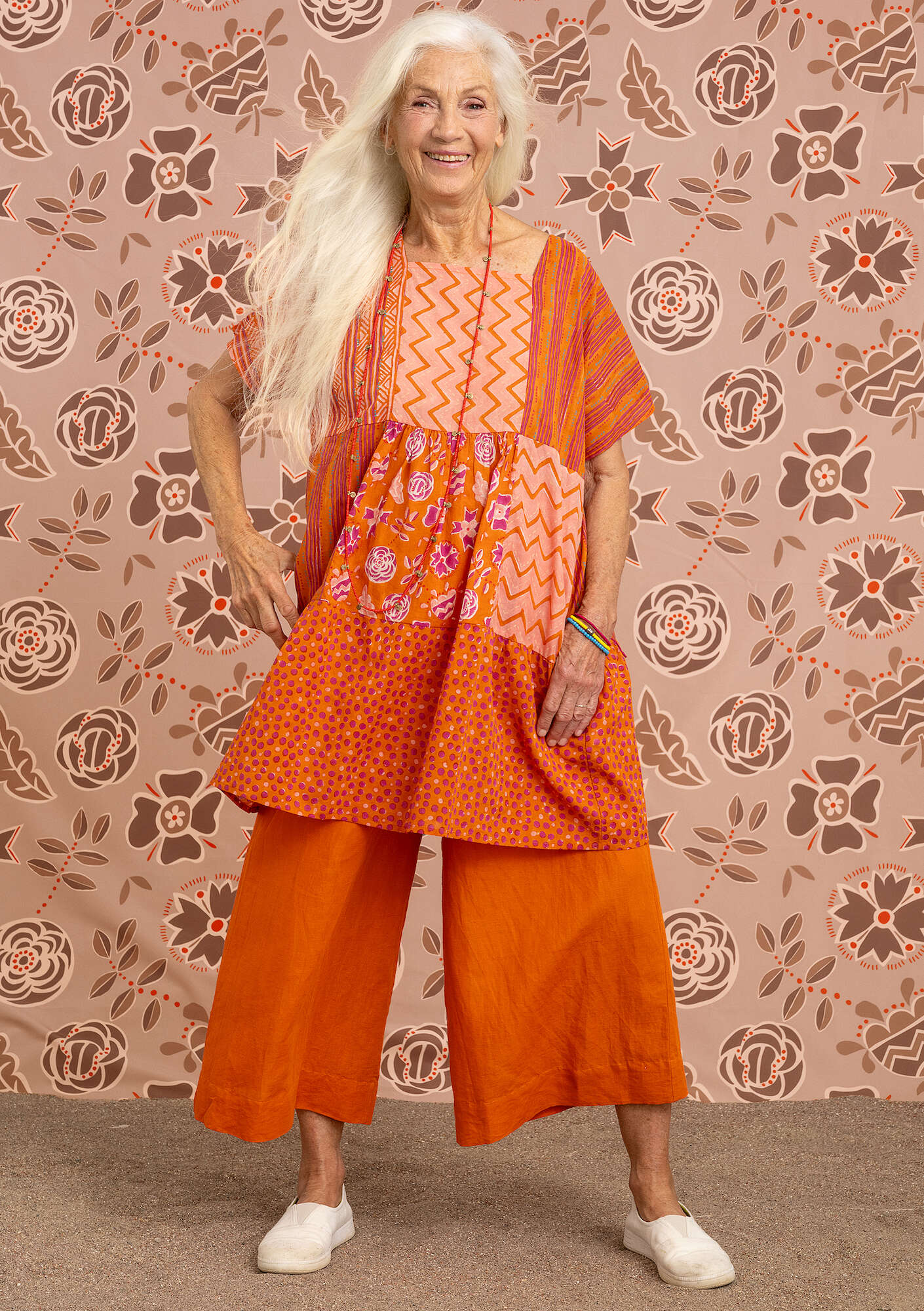 "Amber" woven organic cotton/linen trousers