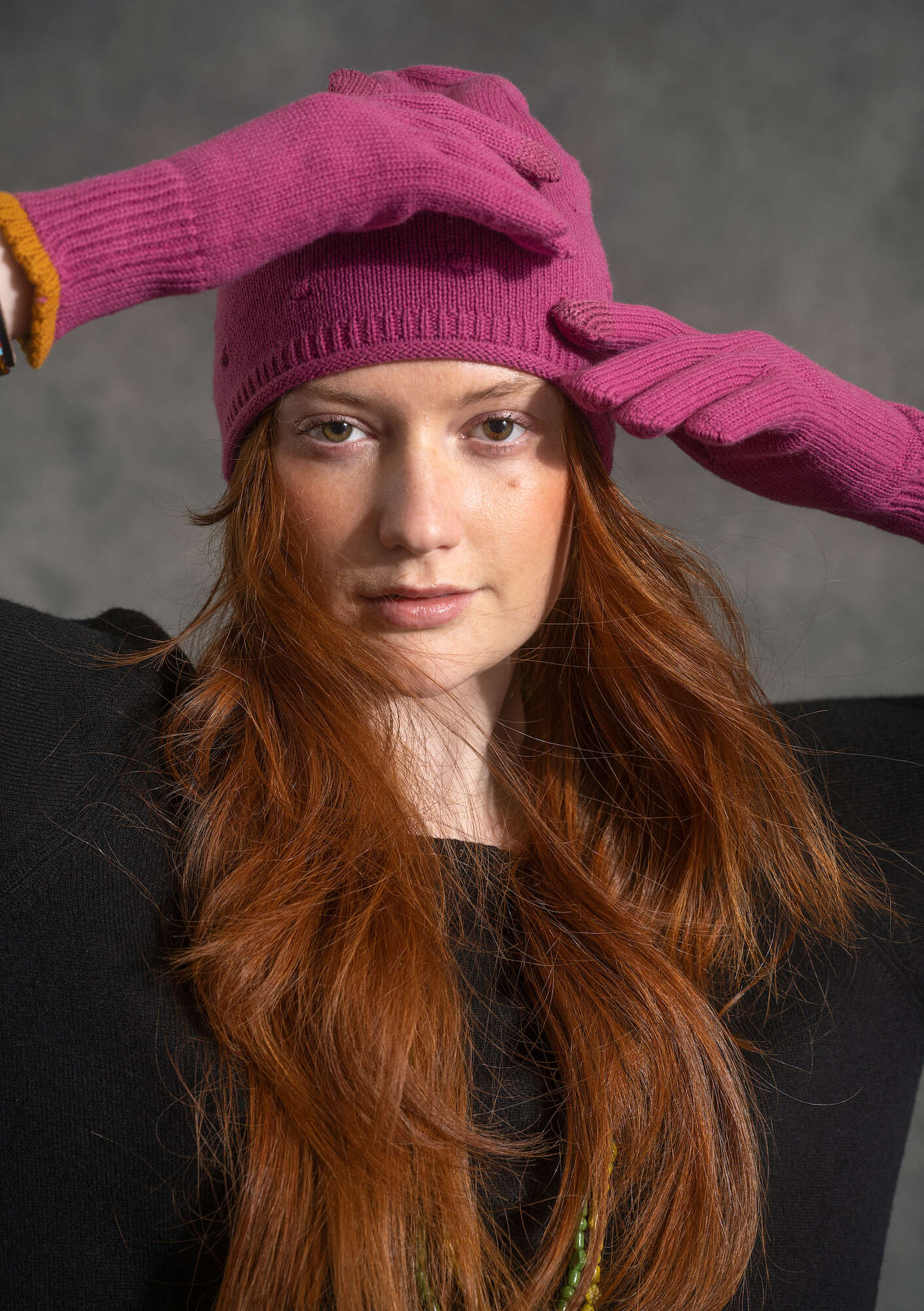 Organic cotton/wool touchscreen gloves