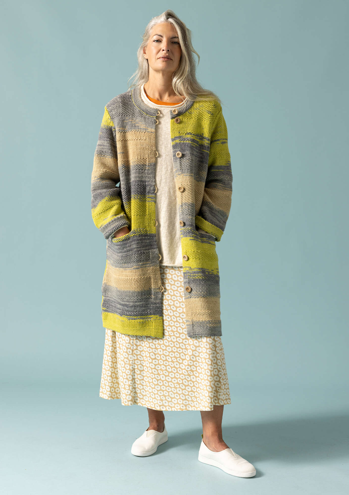 "Ella" wool/organic cotton coatigan