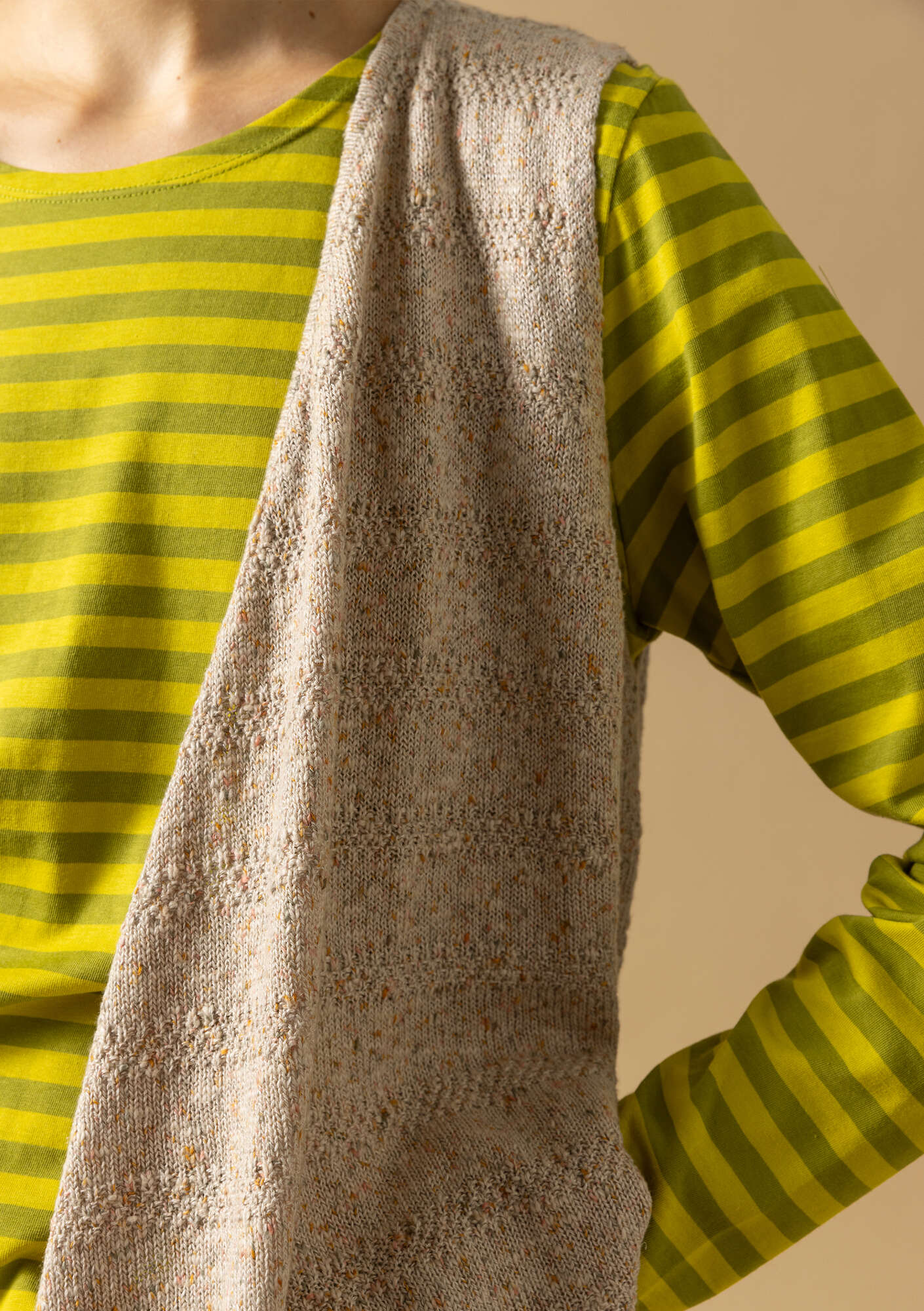 Linen/recycled cotton knit fabric waÖstcoat