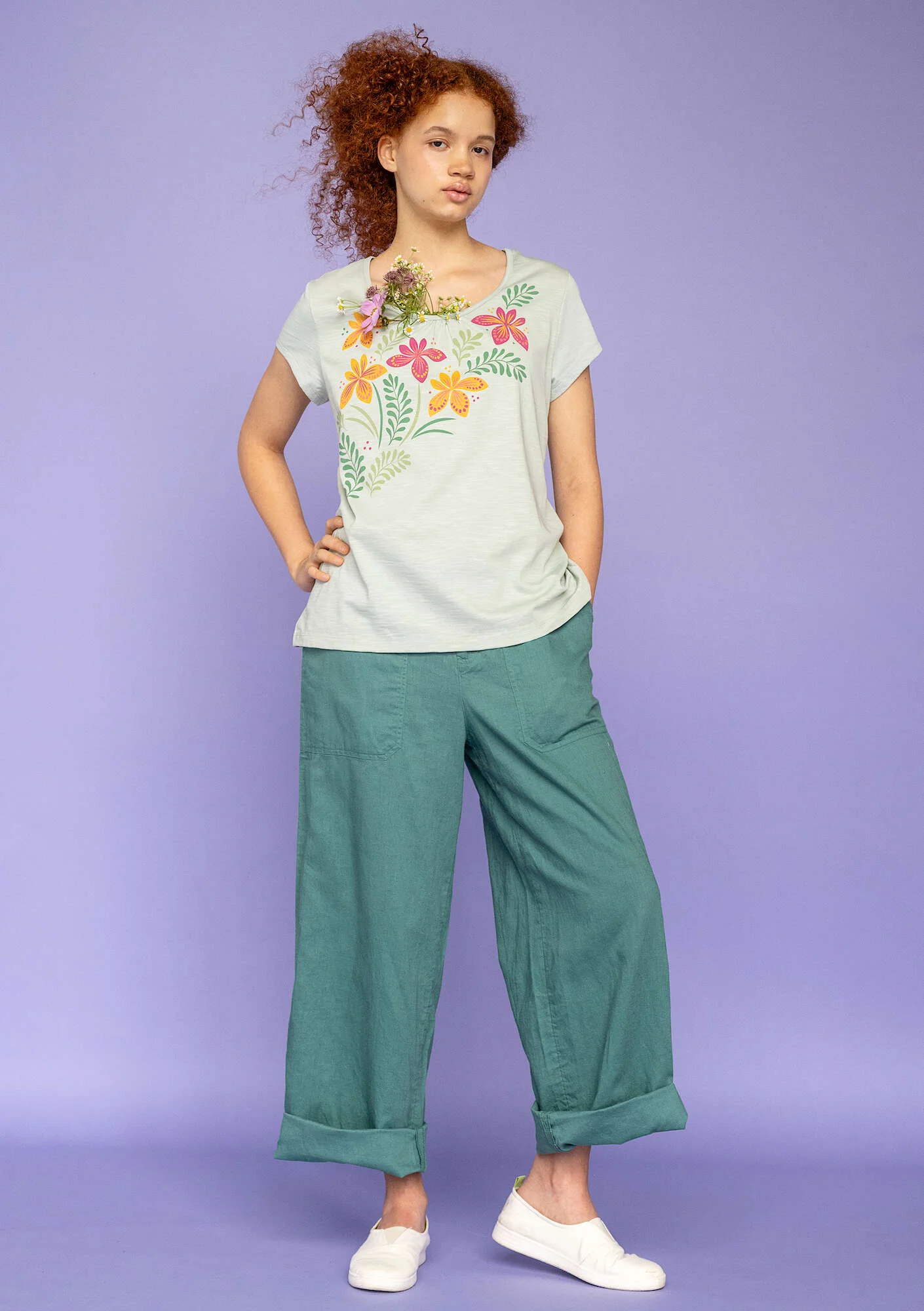 "Iris" organic cotton jersey top