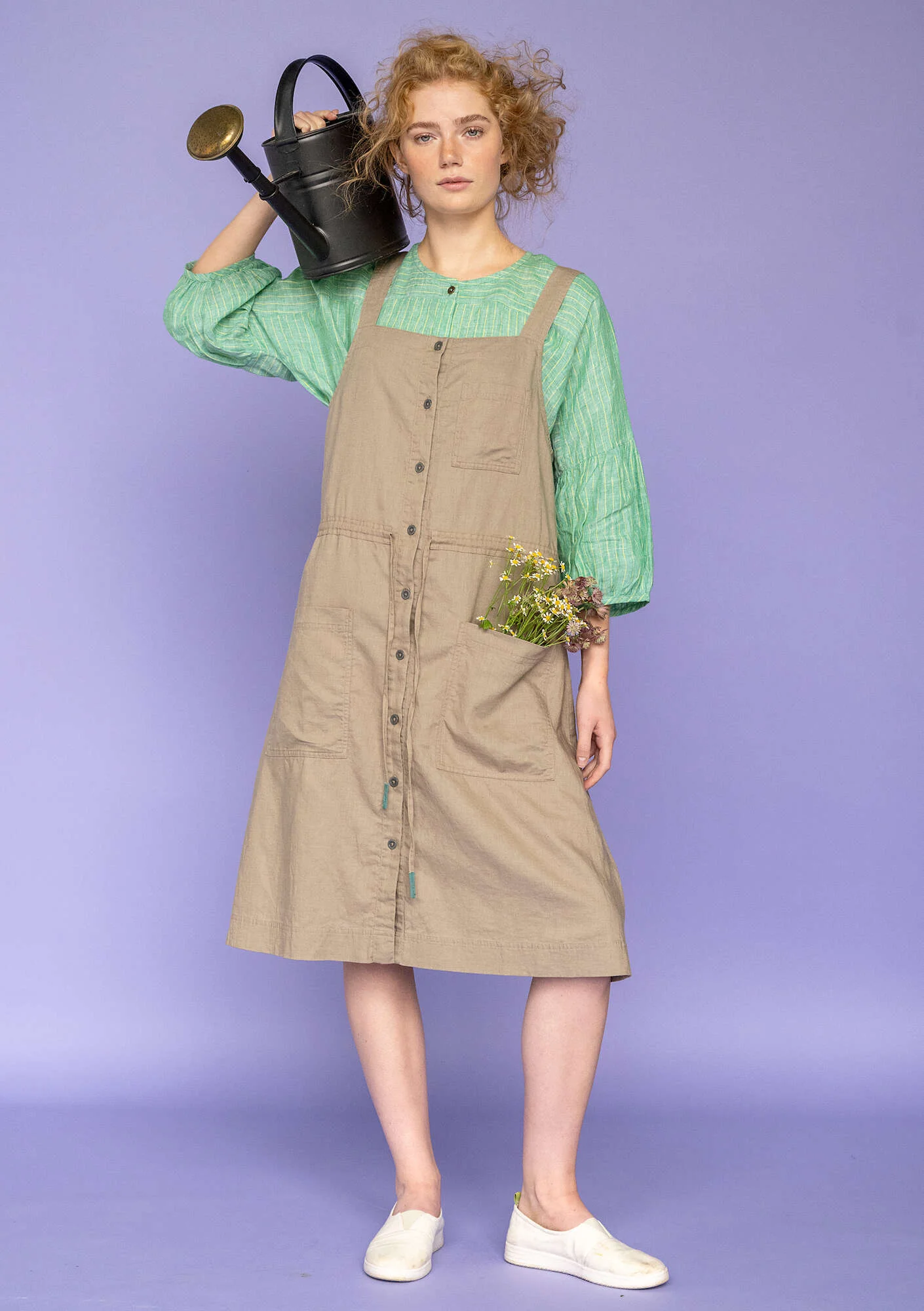 "Garden" woven organic cotton/linen dress