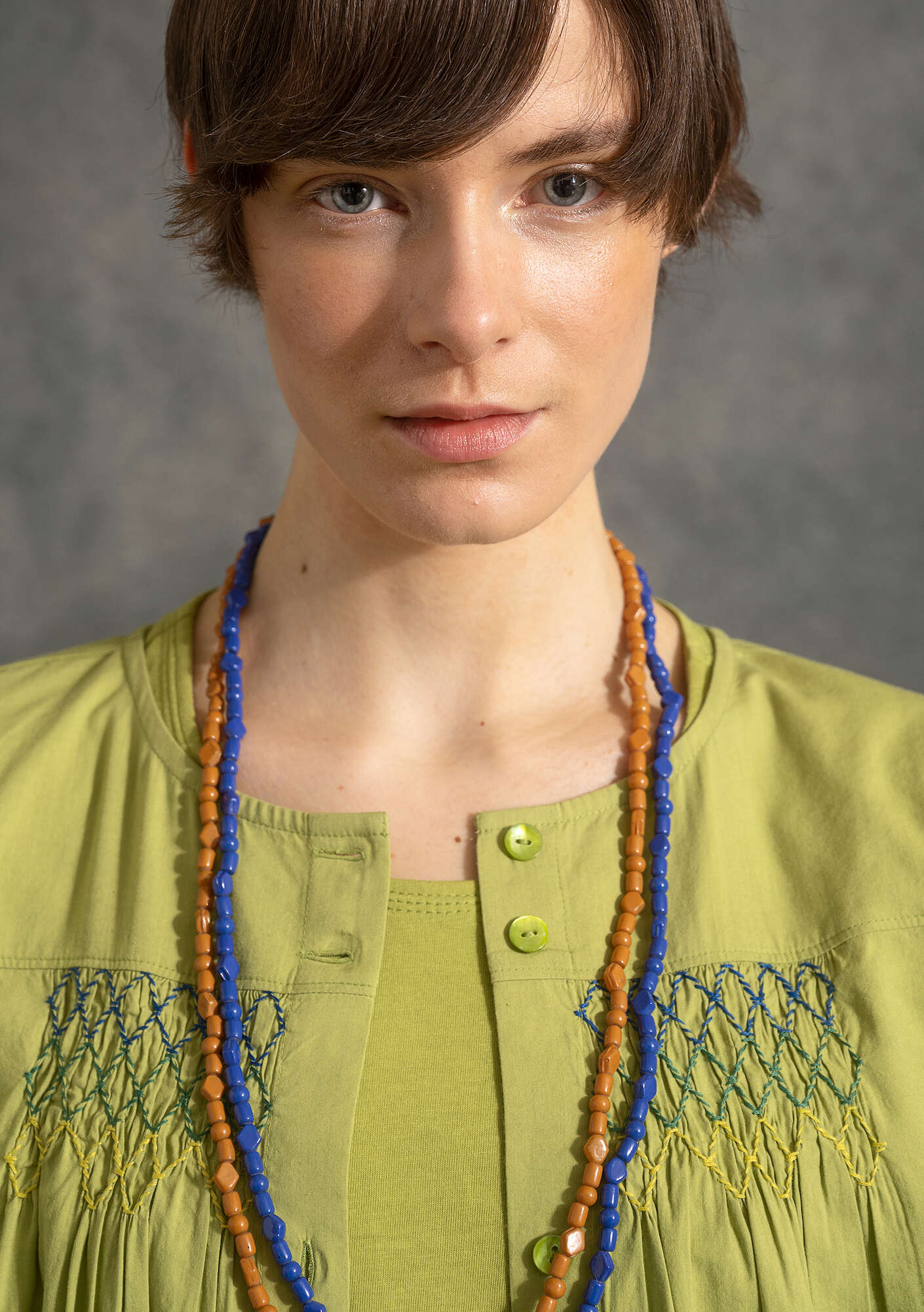 Necklace made of recycled glass