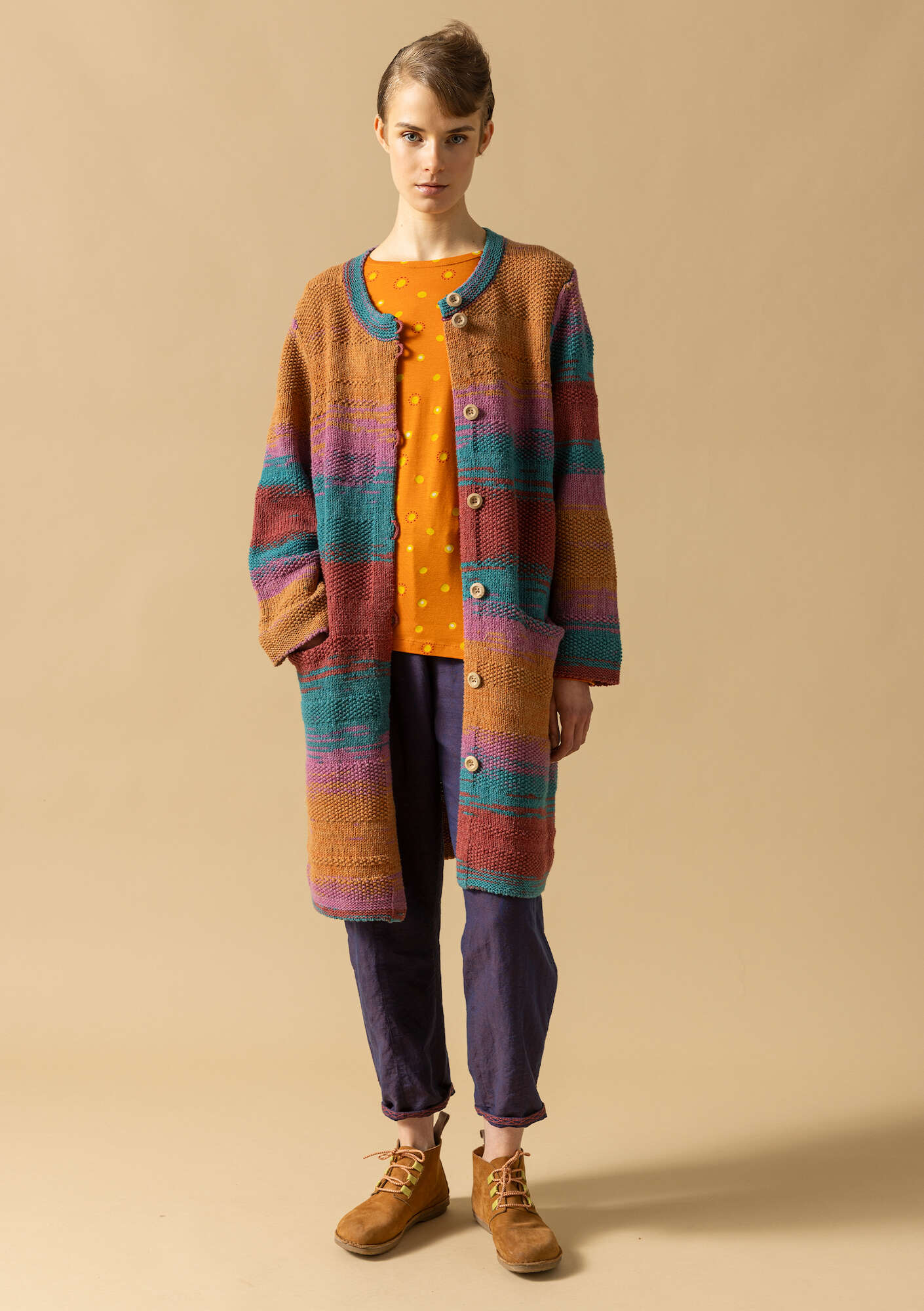 "Ella" wool/organic cotton coatigan