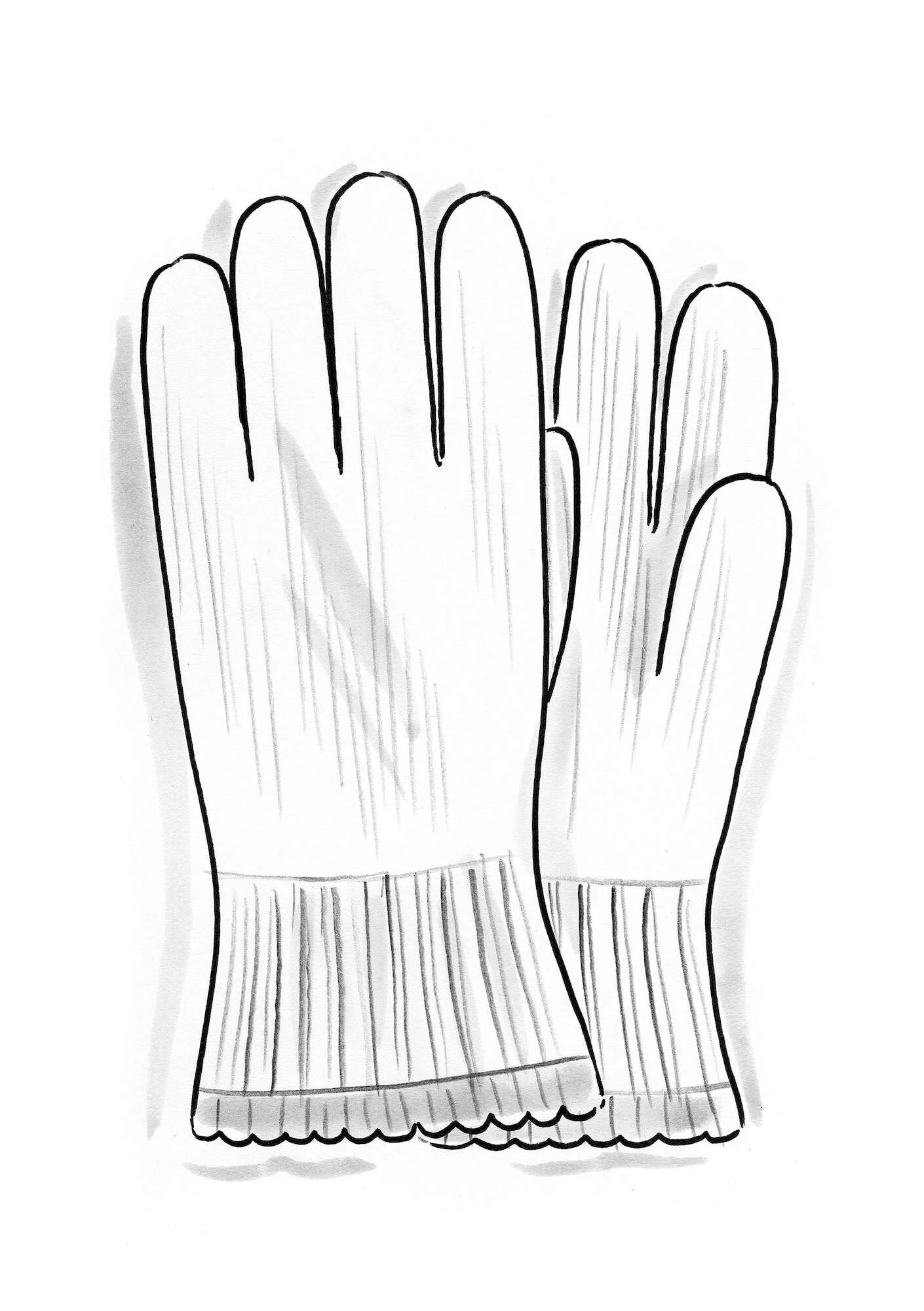 Organic cotton/wool touchscreen gloves