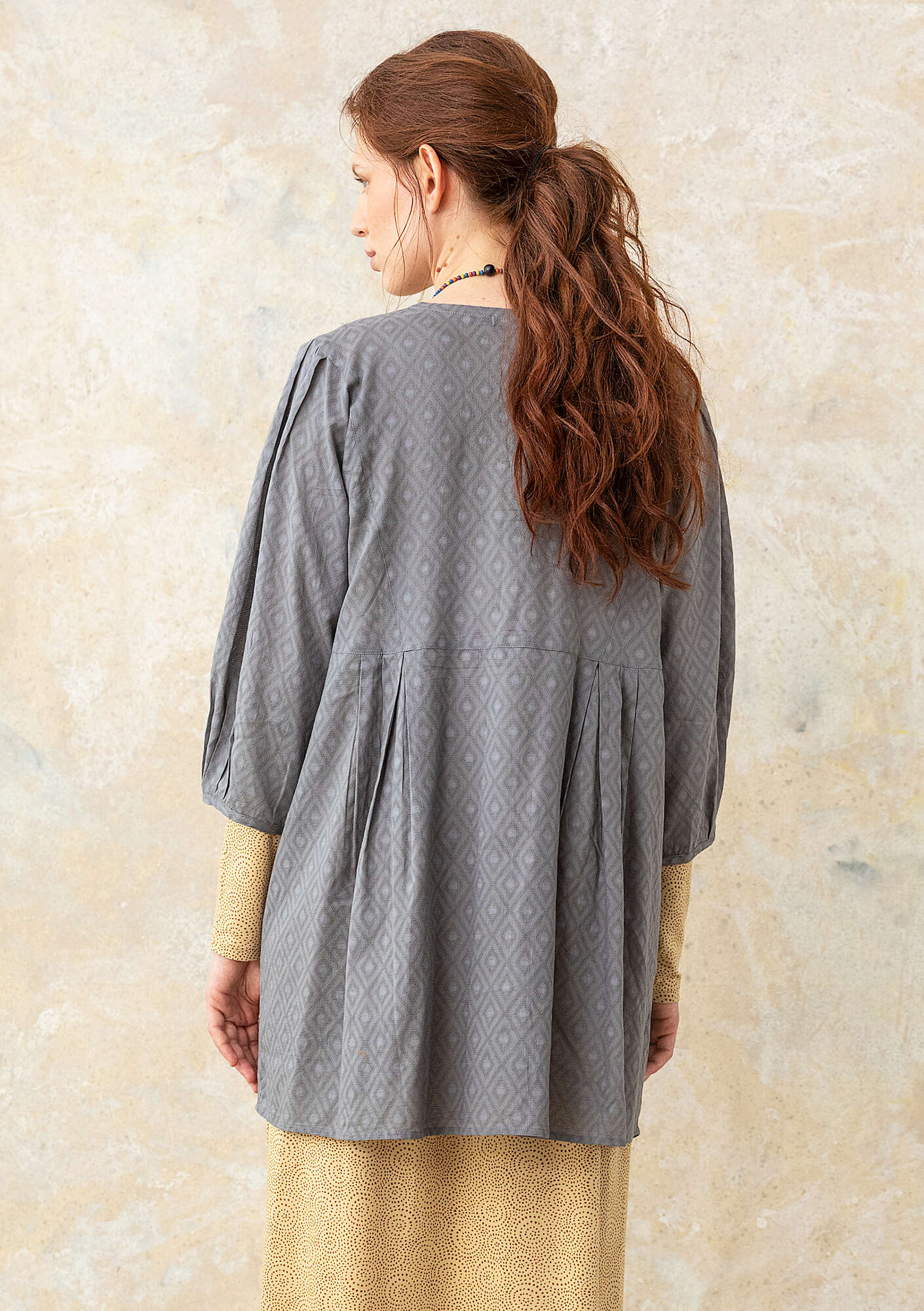 Woven organic cotton smock blouse