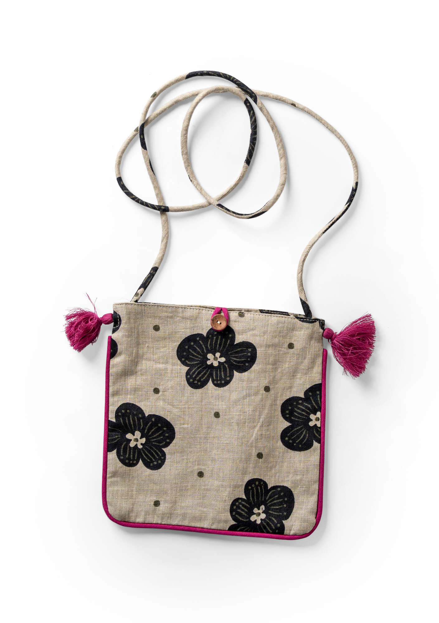 "Web" bag made of cotton/linen