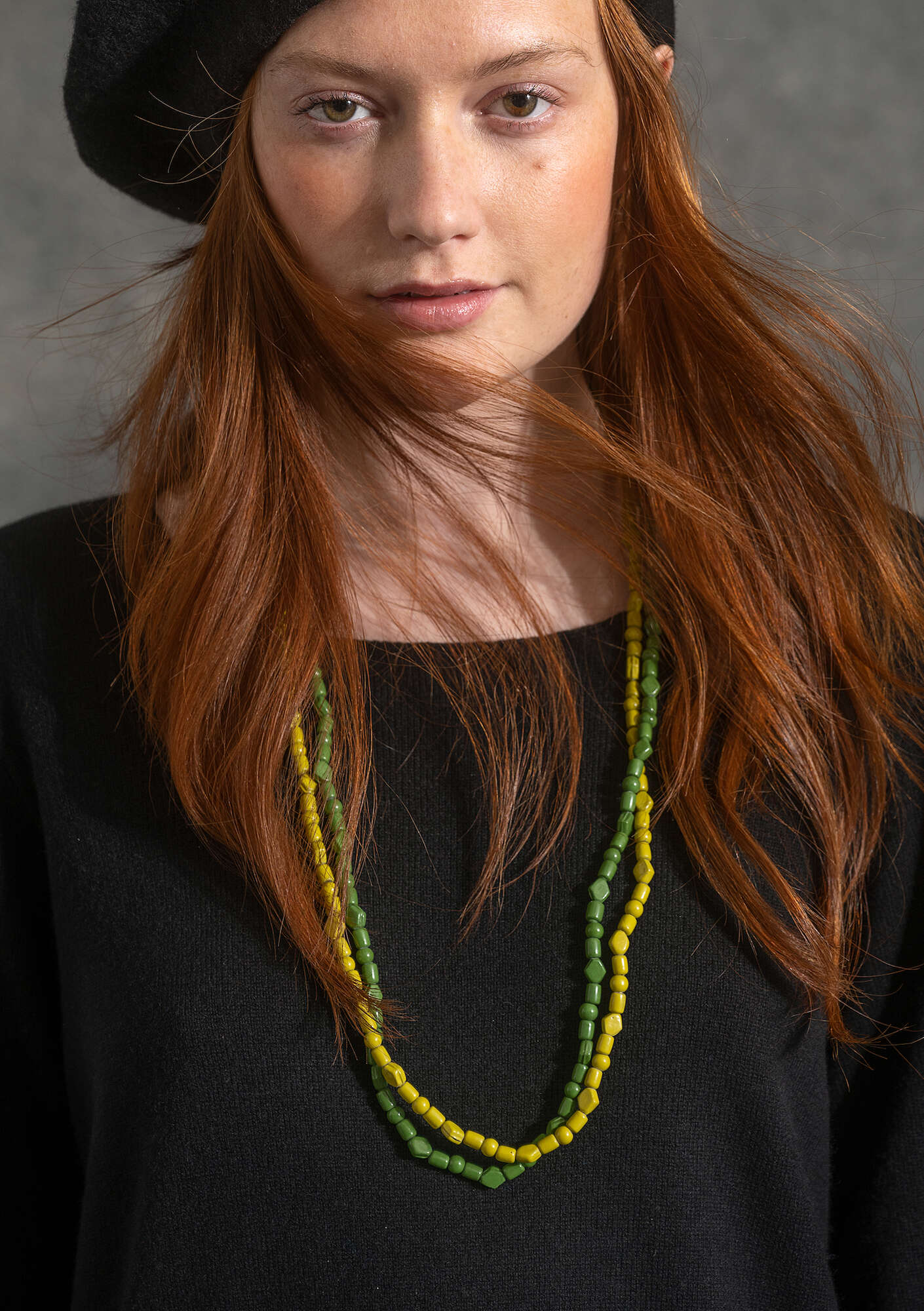 Necklace made of recycled glass
