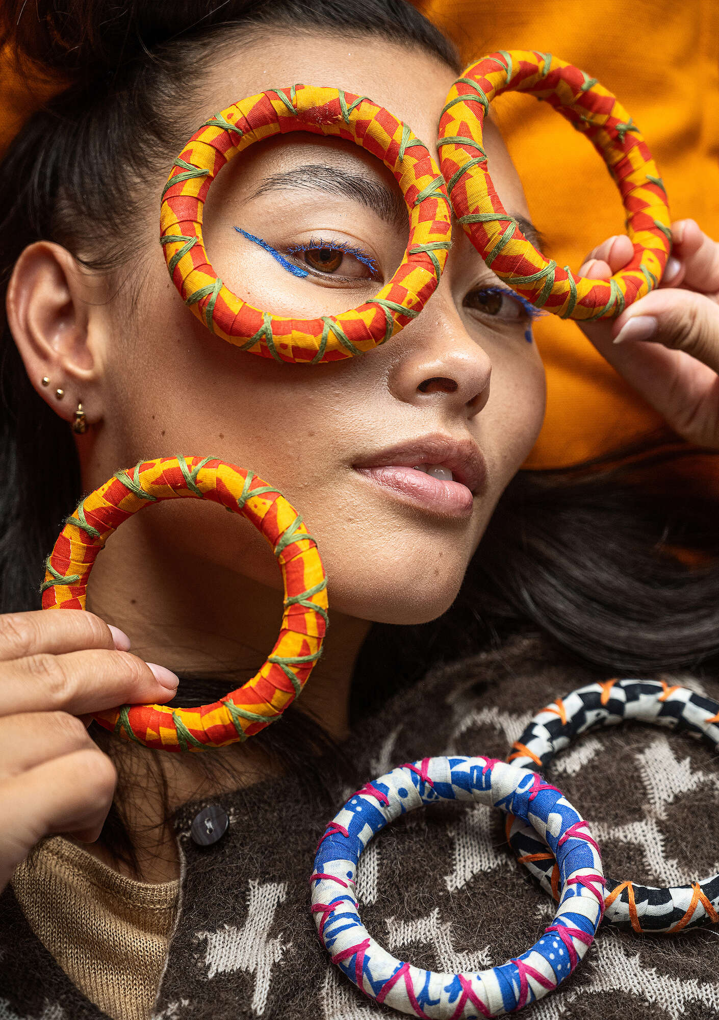 "Zuri" organic cotton/recycled wood bracelet
