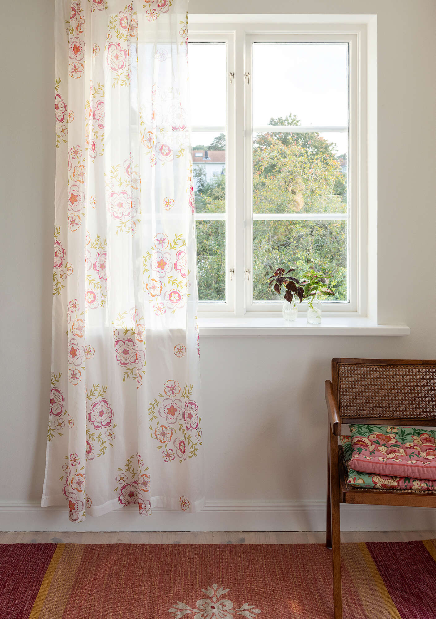 "Desert Bloom" organic cotton long curtain