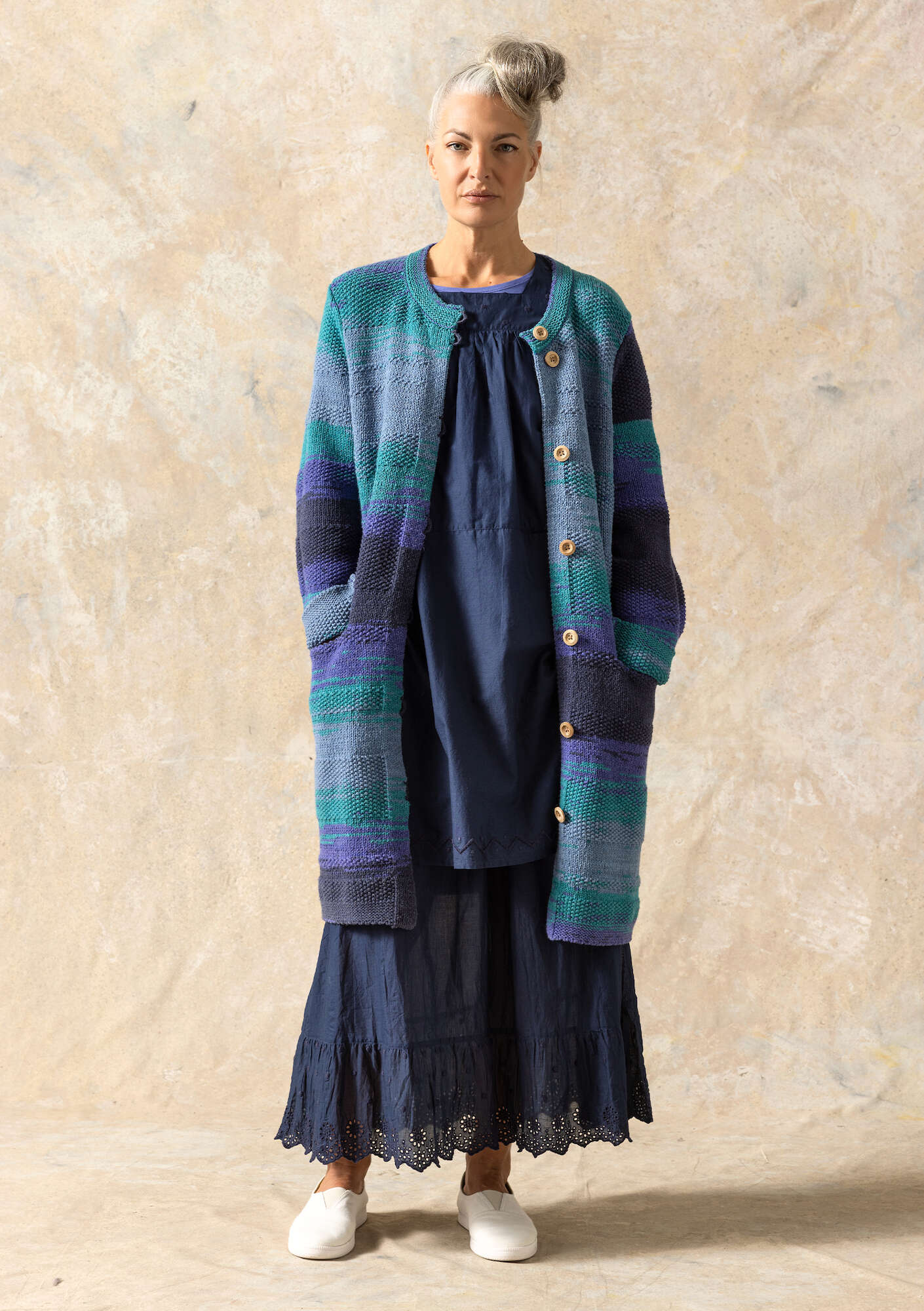 "Ella" wool/organic cotton coatigan
