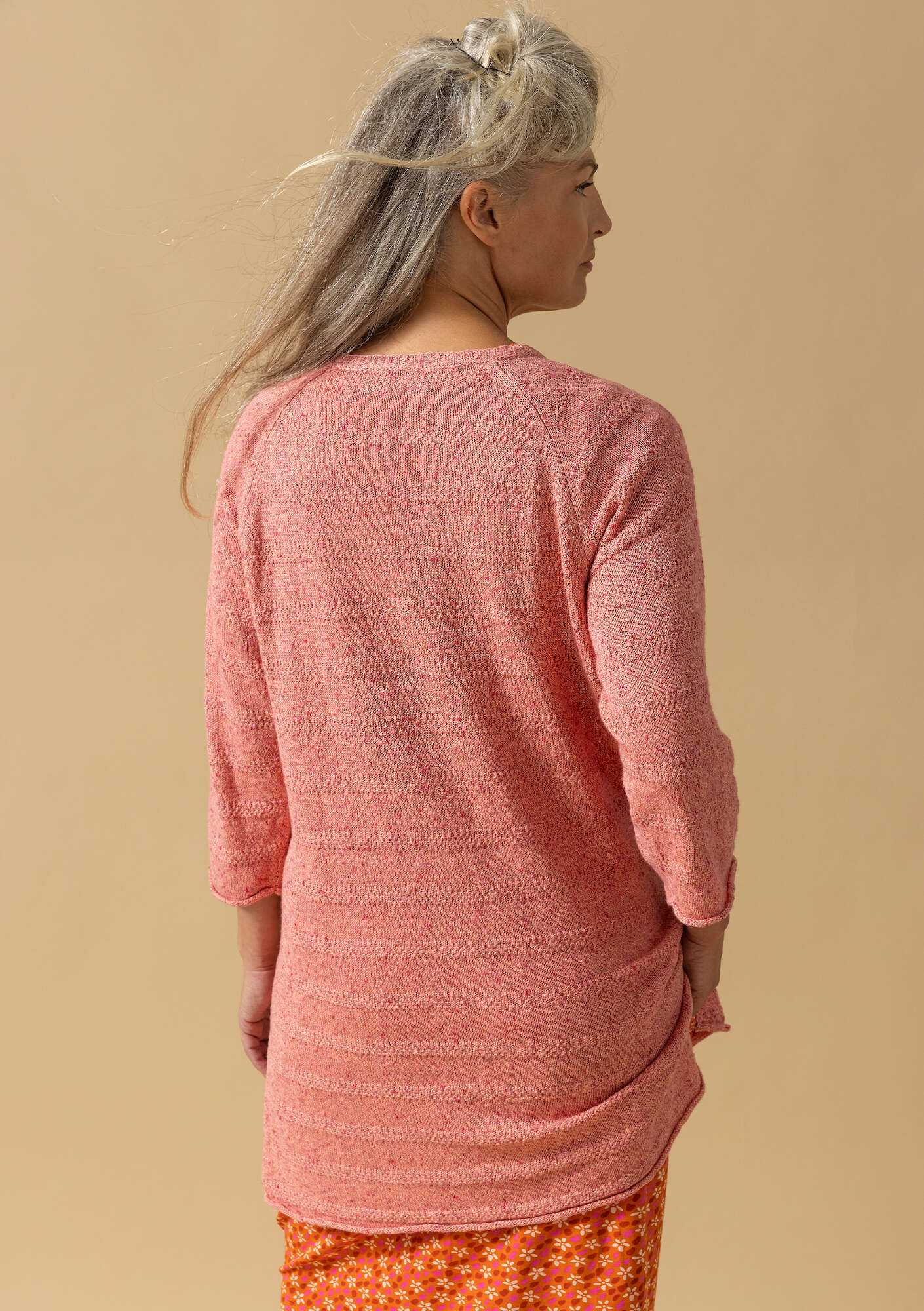 Linen/recycled cotton knit sweater
