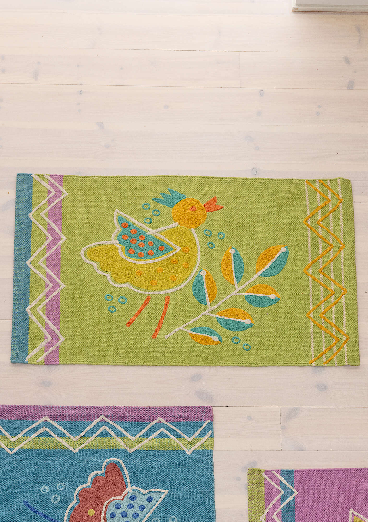 "Happy" organic cotton mini-rug