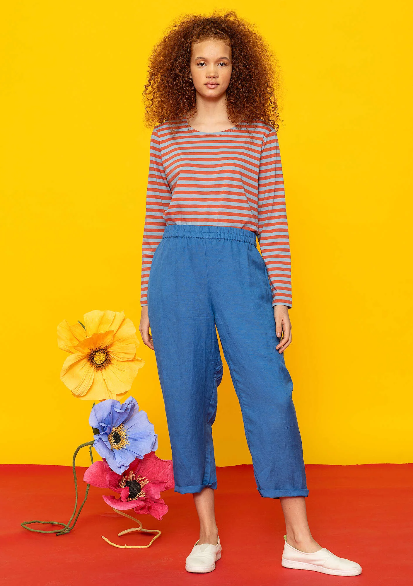 "Margit" woven linen/modal trousers