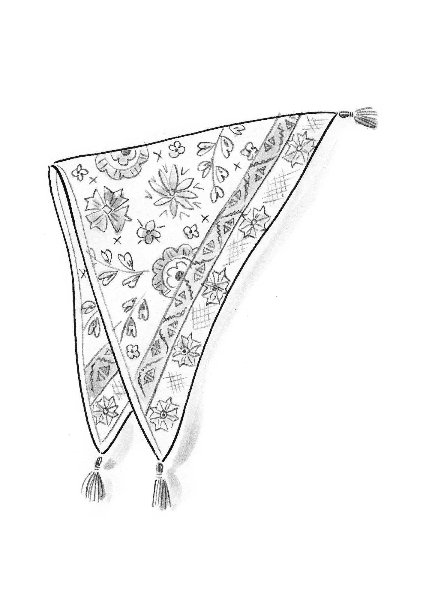 "Folklore" wool/lyocell knitted shawl