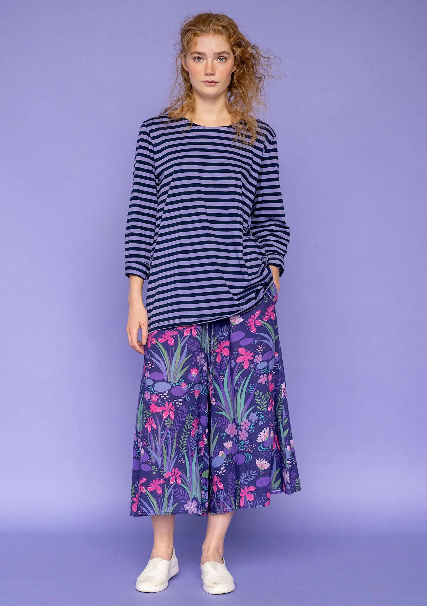 "Iris" woven organic cotton trousers