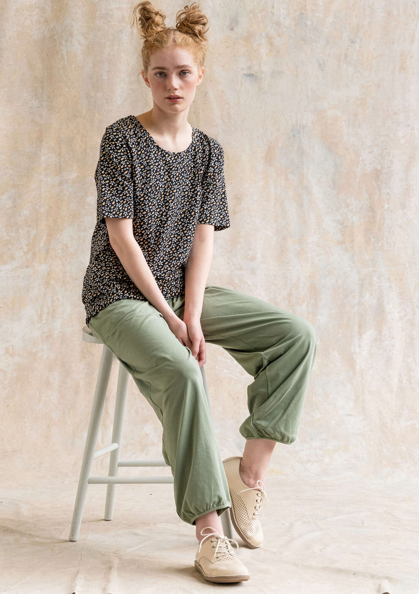 Organic cotton/elÖstane jersey trousers