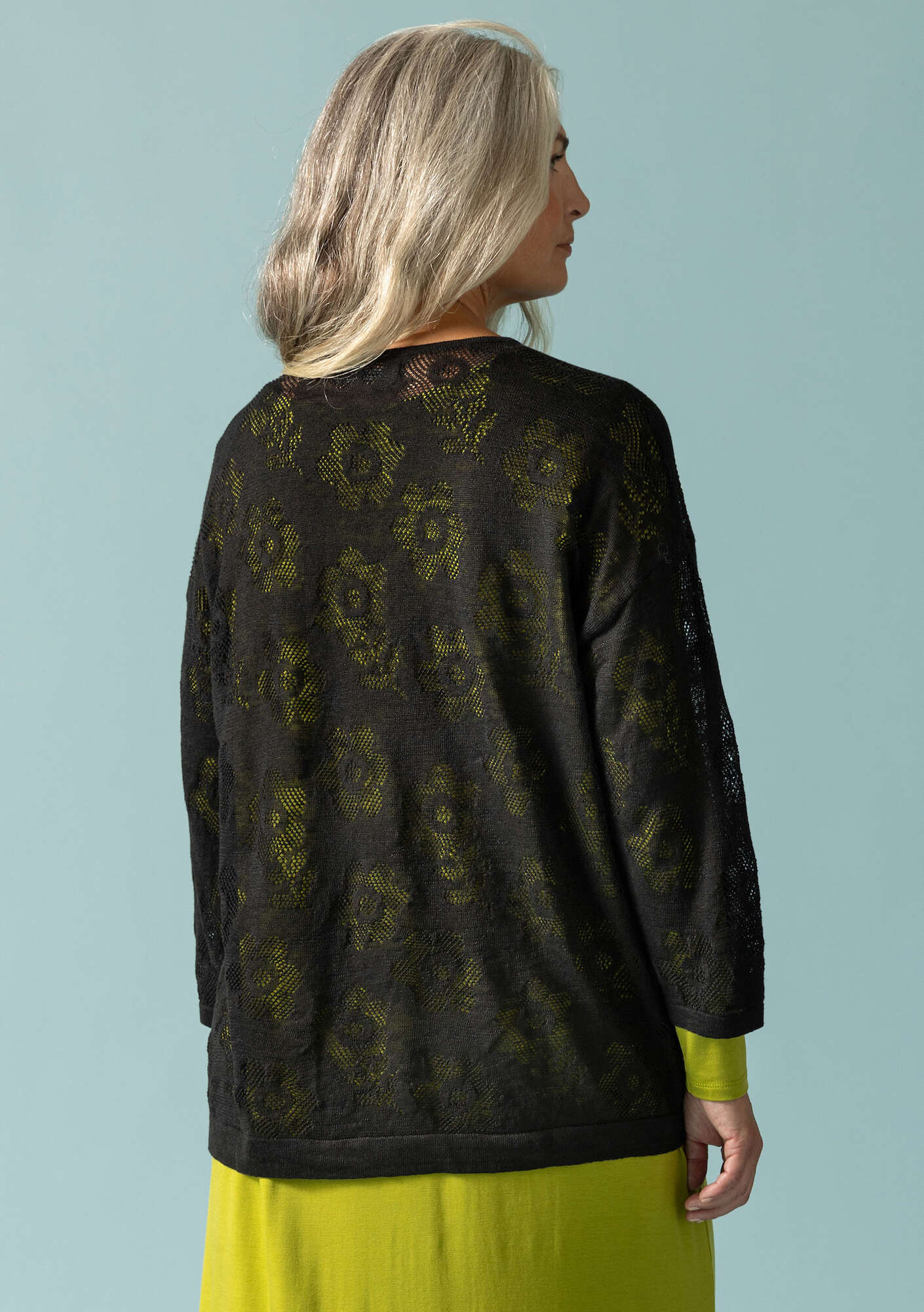 Linen/recycled linen pointelle sweater