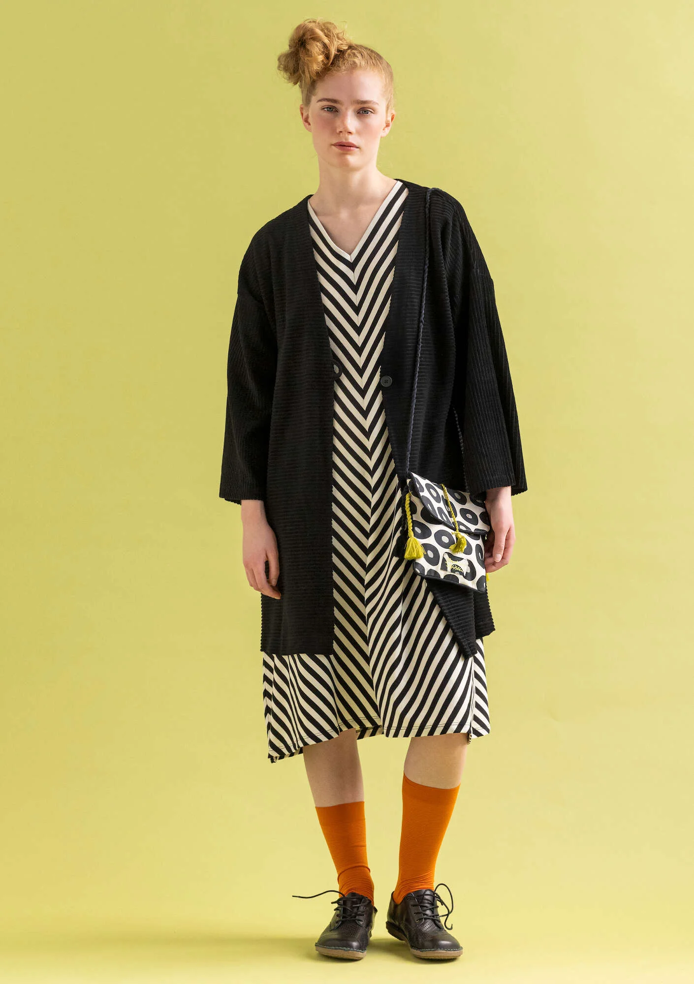 Velour kimono in organic cotton/recycled polyÖster