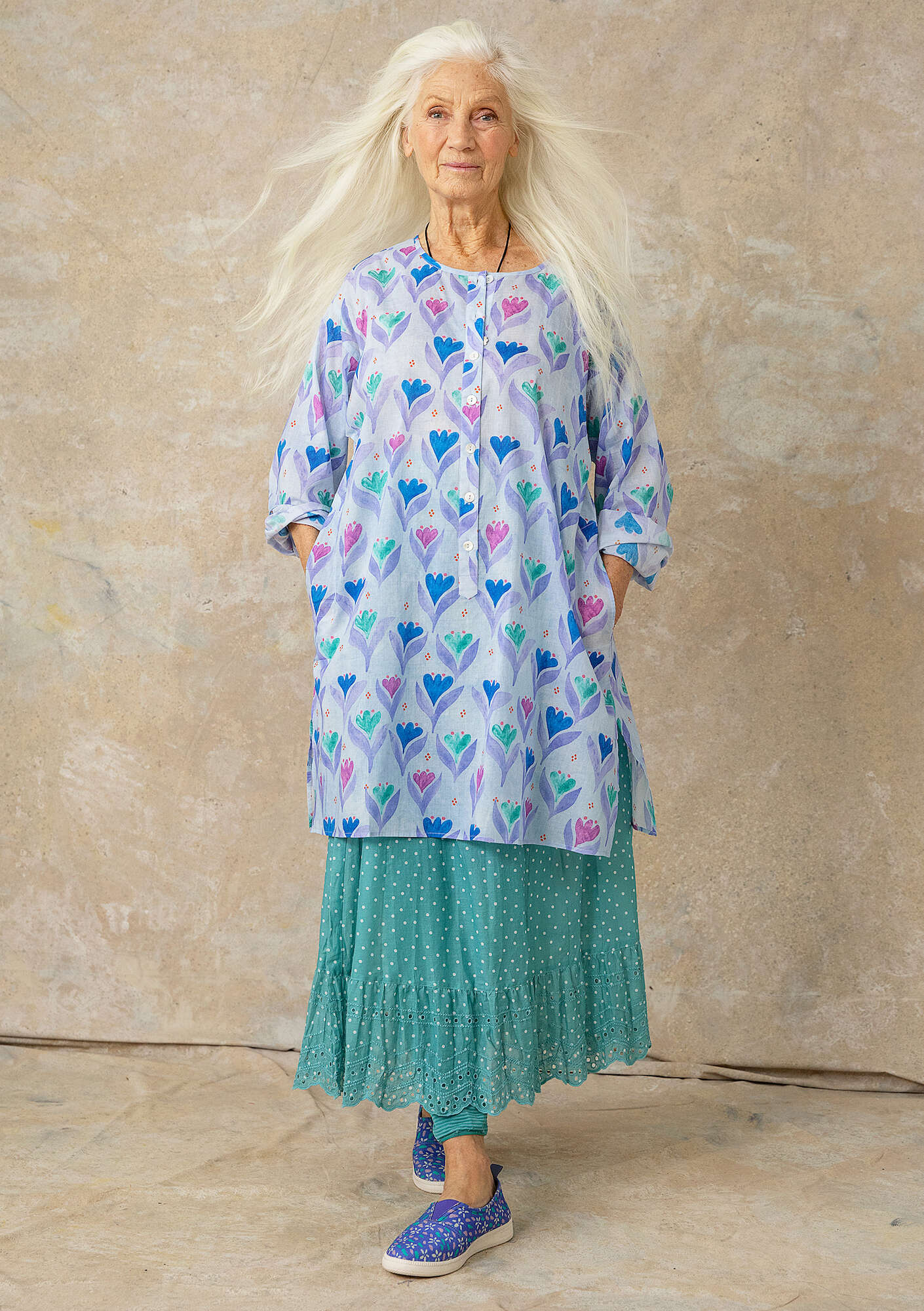 "Öst" woven organic cotton tunic