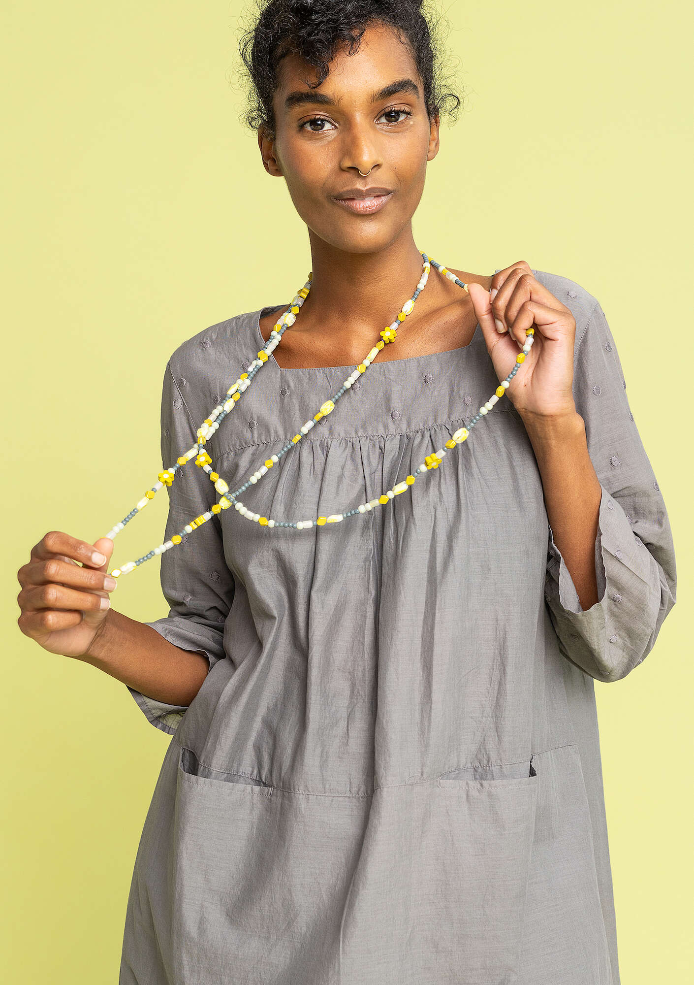 "Jane" necklace with recycled glass beads