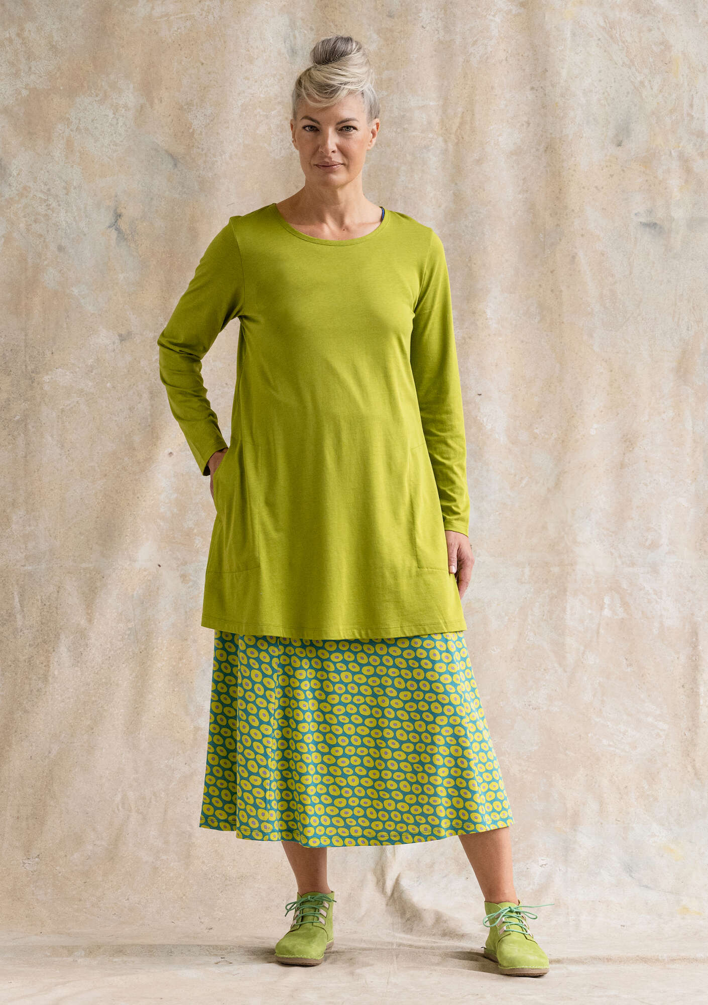 "Billie" jersey tunic in organic cotton/modal