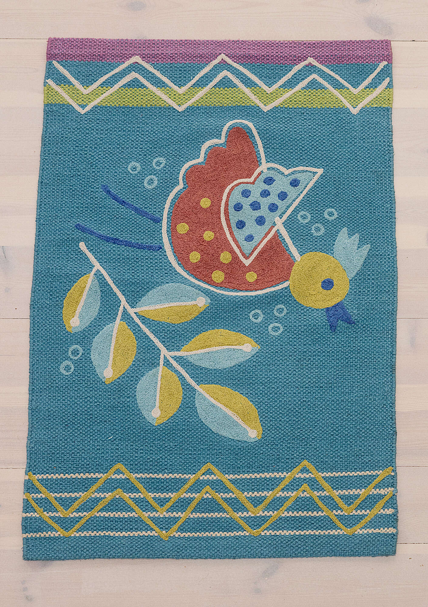 "Happy" organic cotton mini-rug