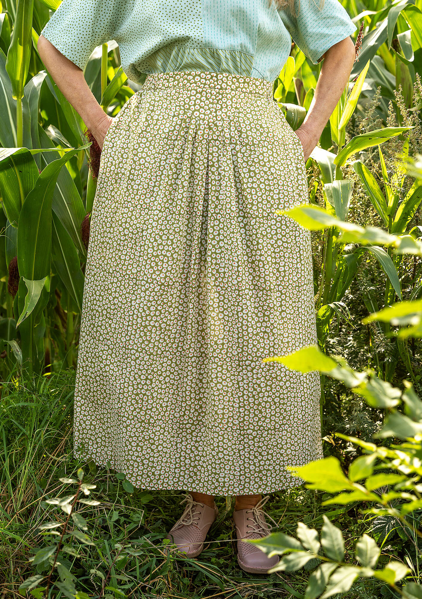 "Alv" woven organic cotton skirt