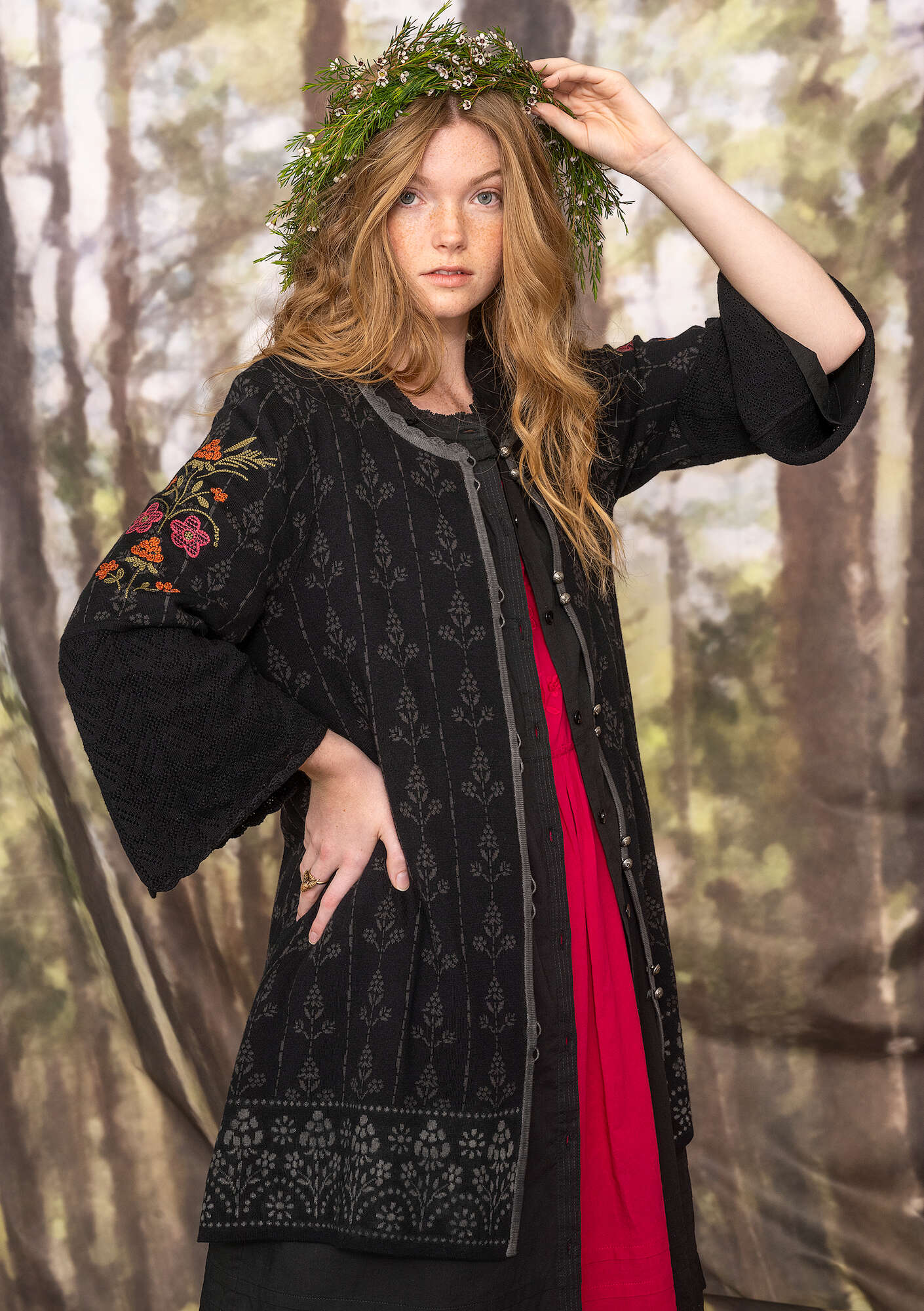 "Sunnan?" organic/recycled cotton jacquard cardigan