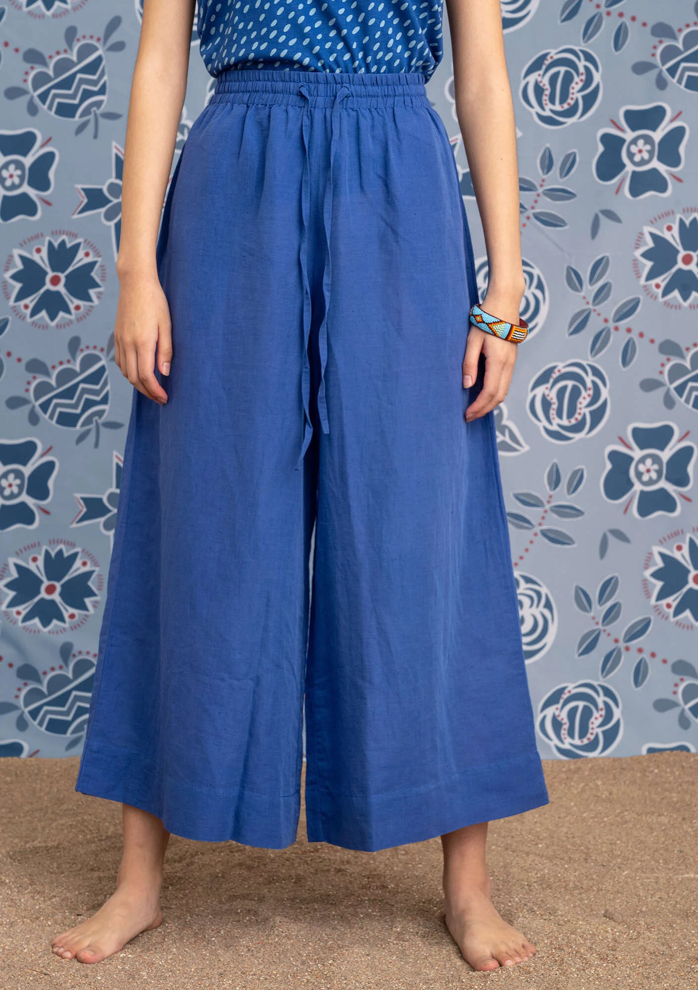 "Amber" woven organic cotton/linen trousers