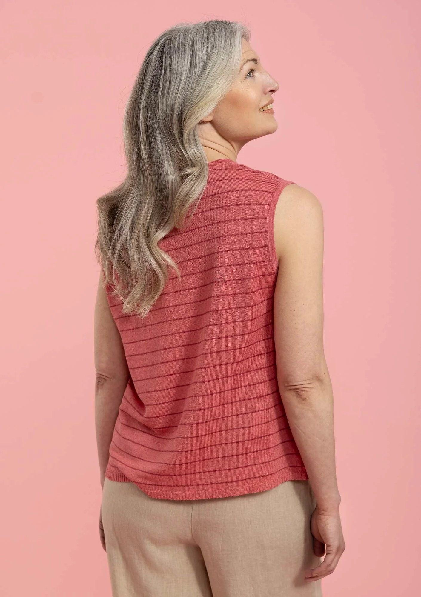 Linen knit tank top