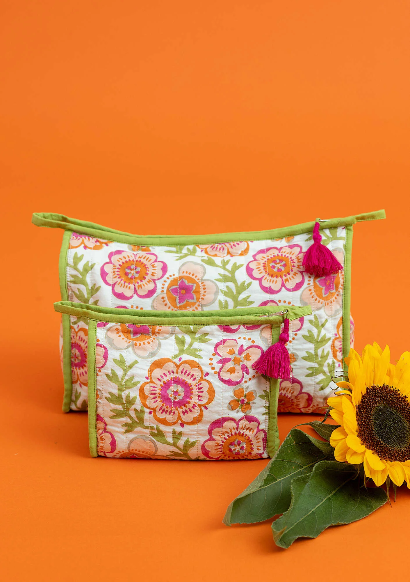 "Petals" organic cotton toiletry bag