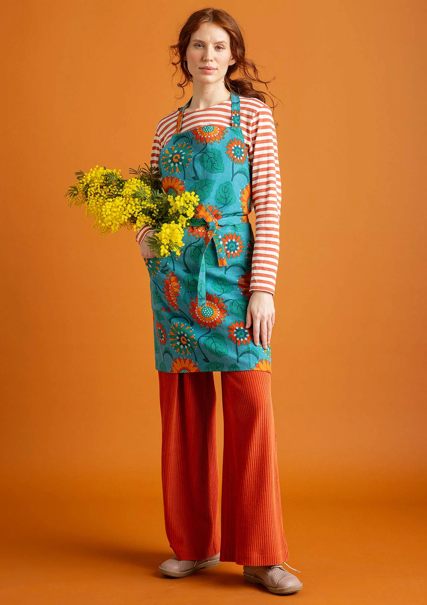 "Sunflower" organic cotton/linen apron
