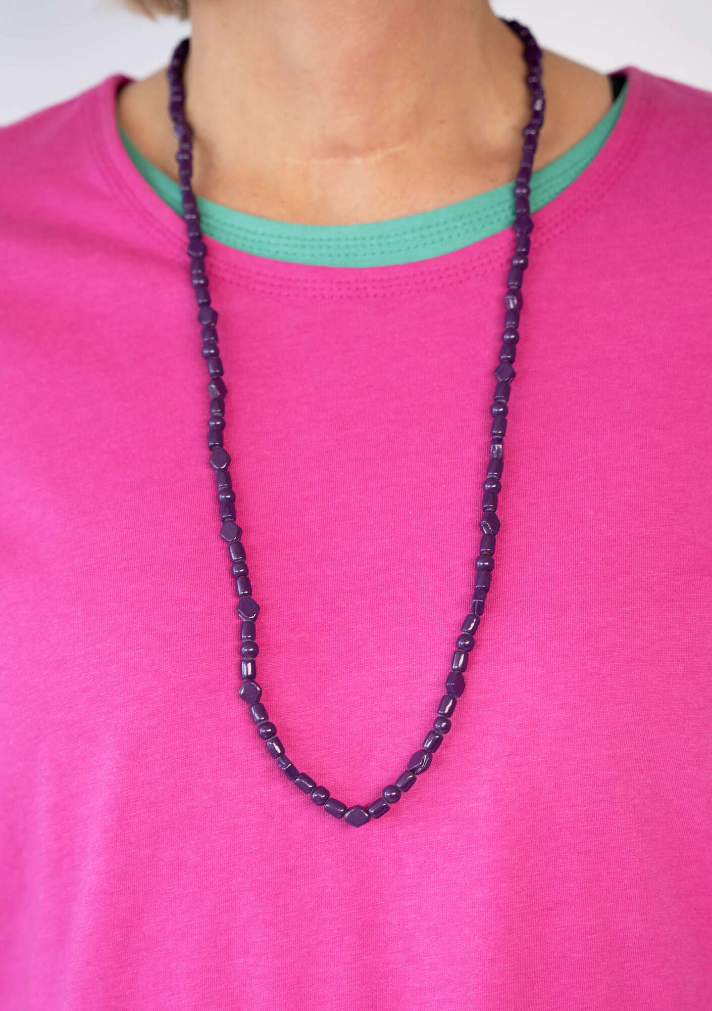 Necklace made of recycled glass