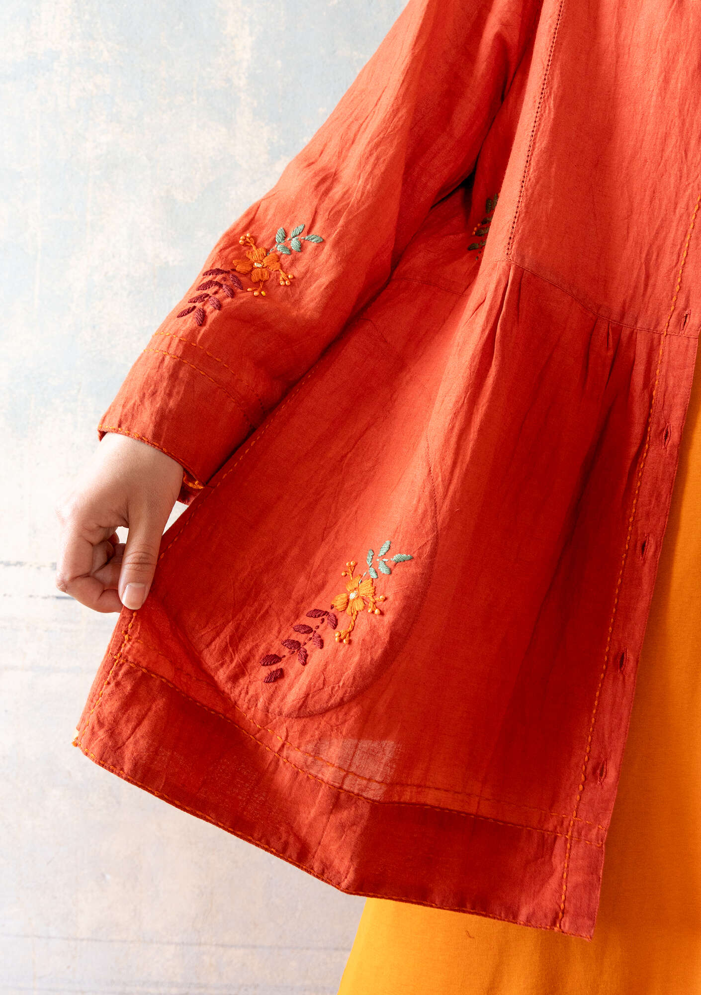 "Shimla" organic cotton/linen smock blouse