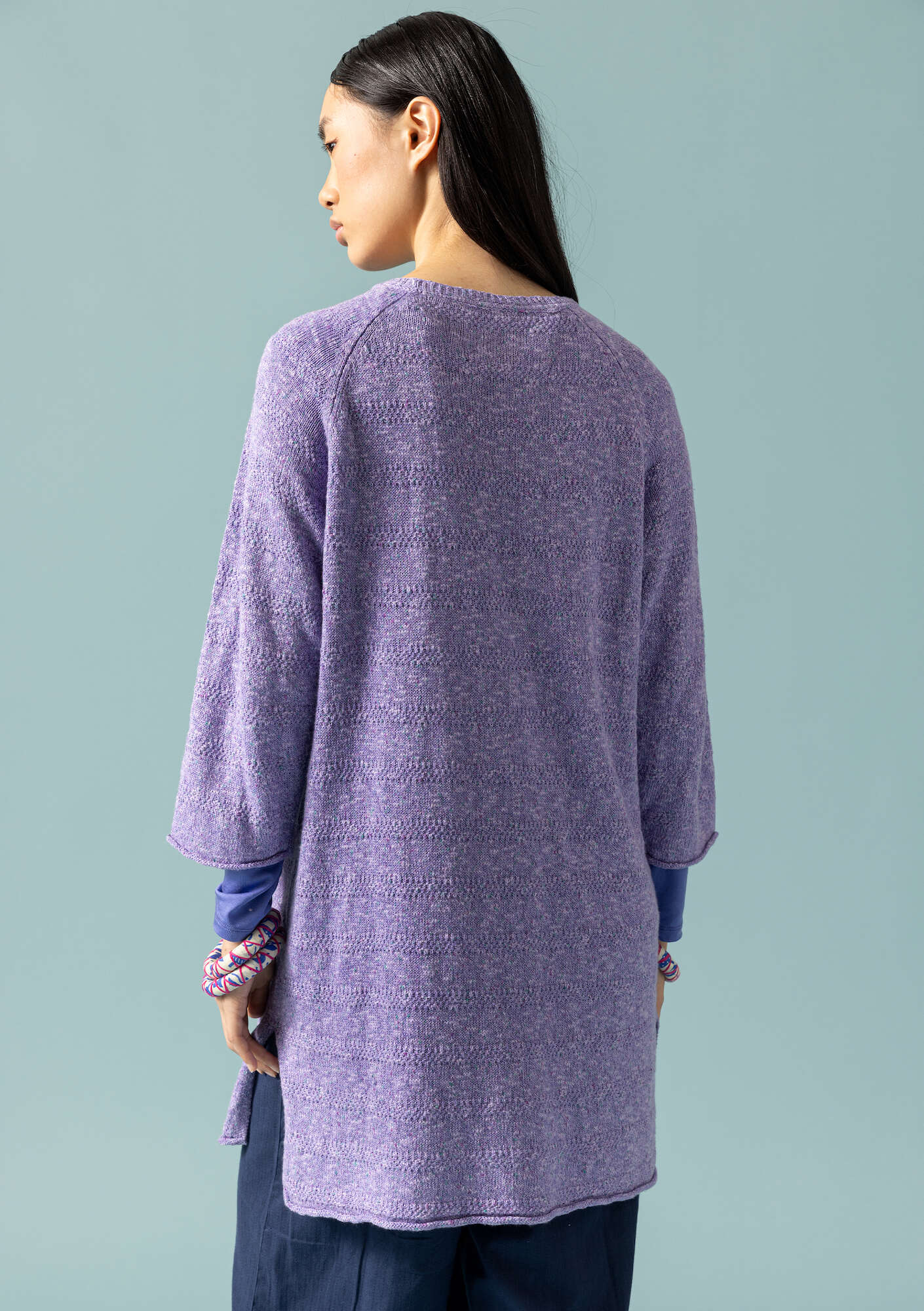 Linen/recycled cotton knit sweater