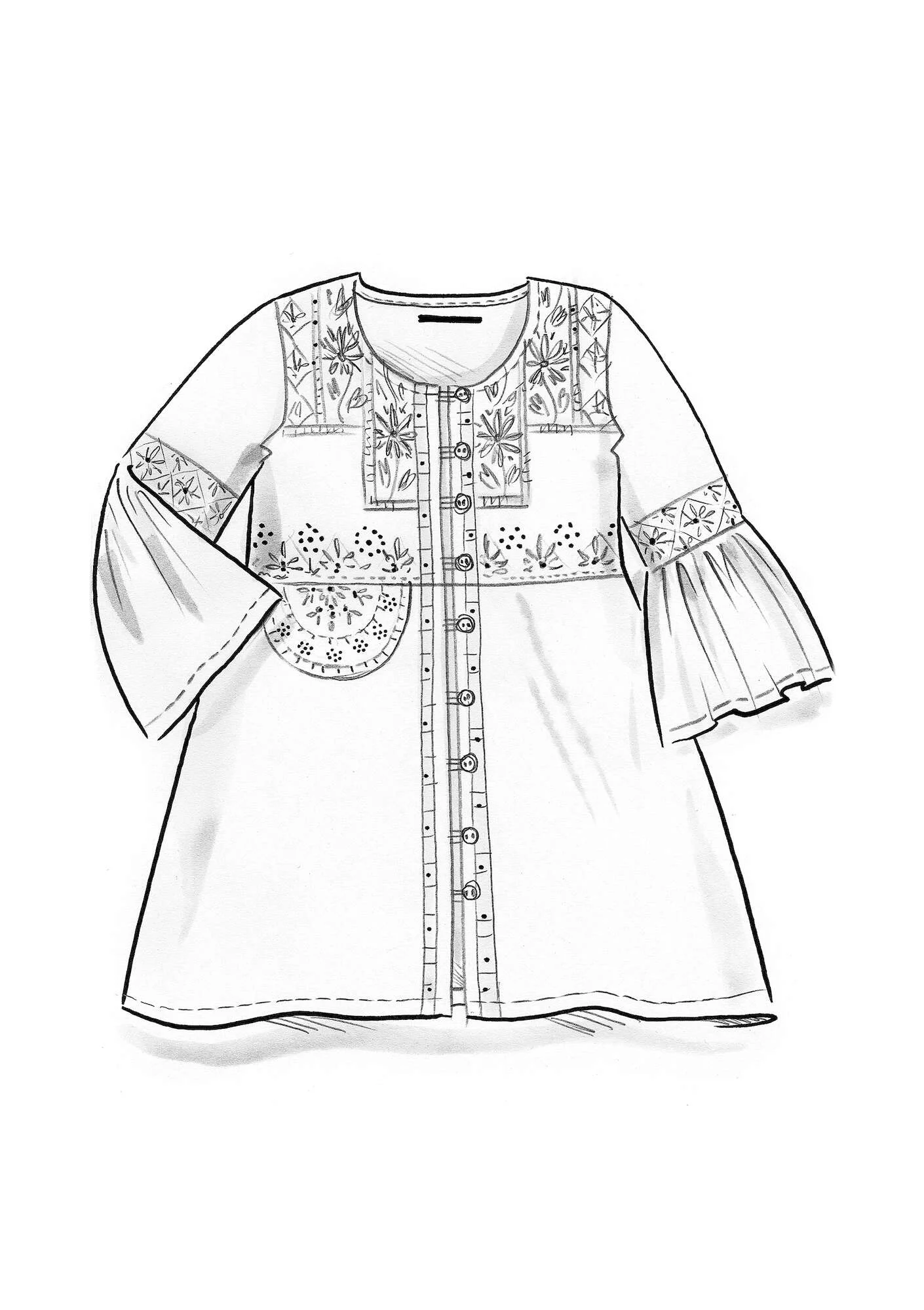 "Venus" woven organic cotton/viscose tunic
