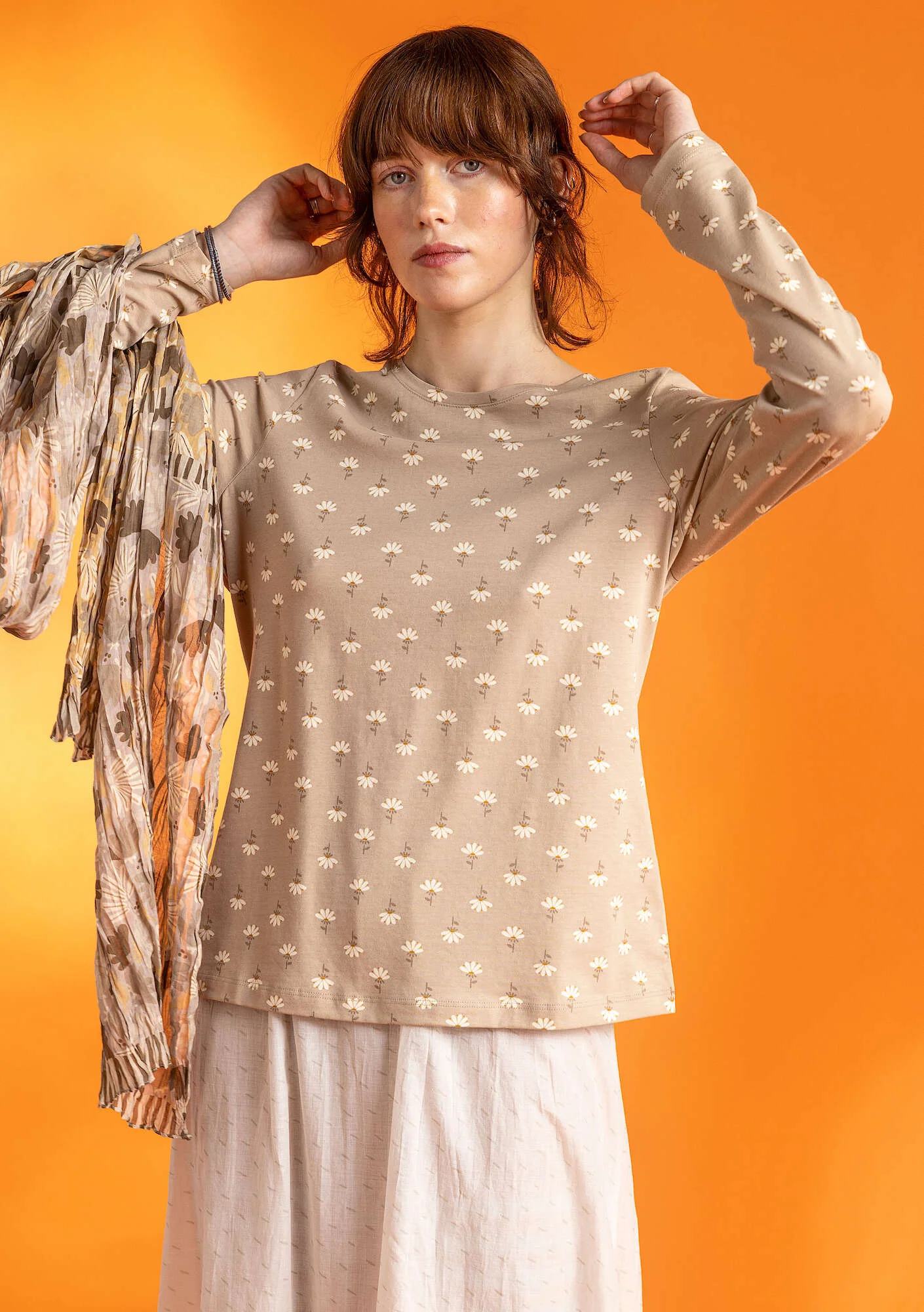 Östella" organic cotton/elÖstane jersey top