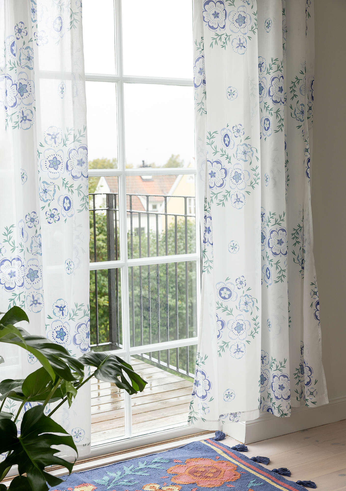 "Desert Bloom" organic cotton long curtain