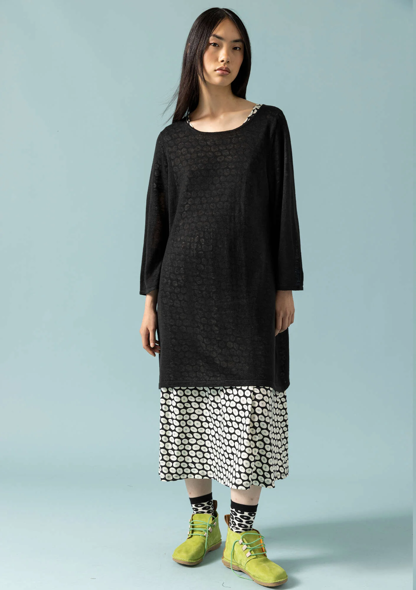 Tunic in a linen/recycled linen knit fabric
