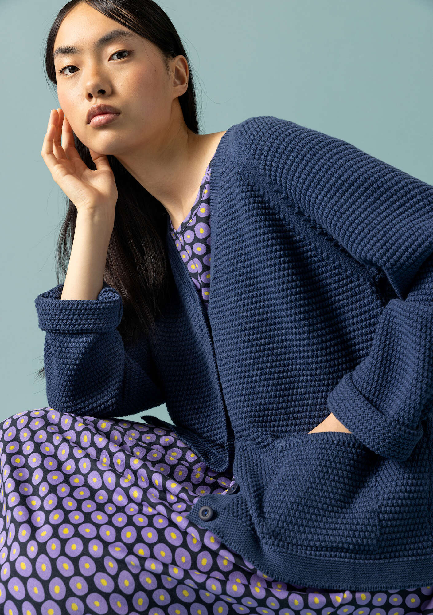 Recycled cotton cardigan