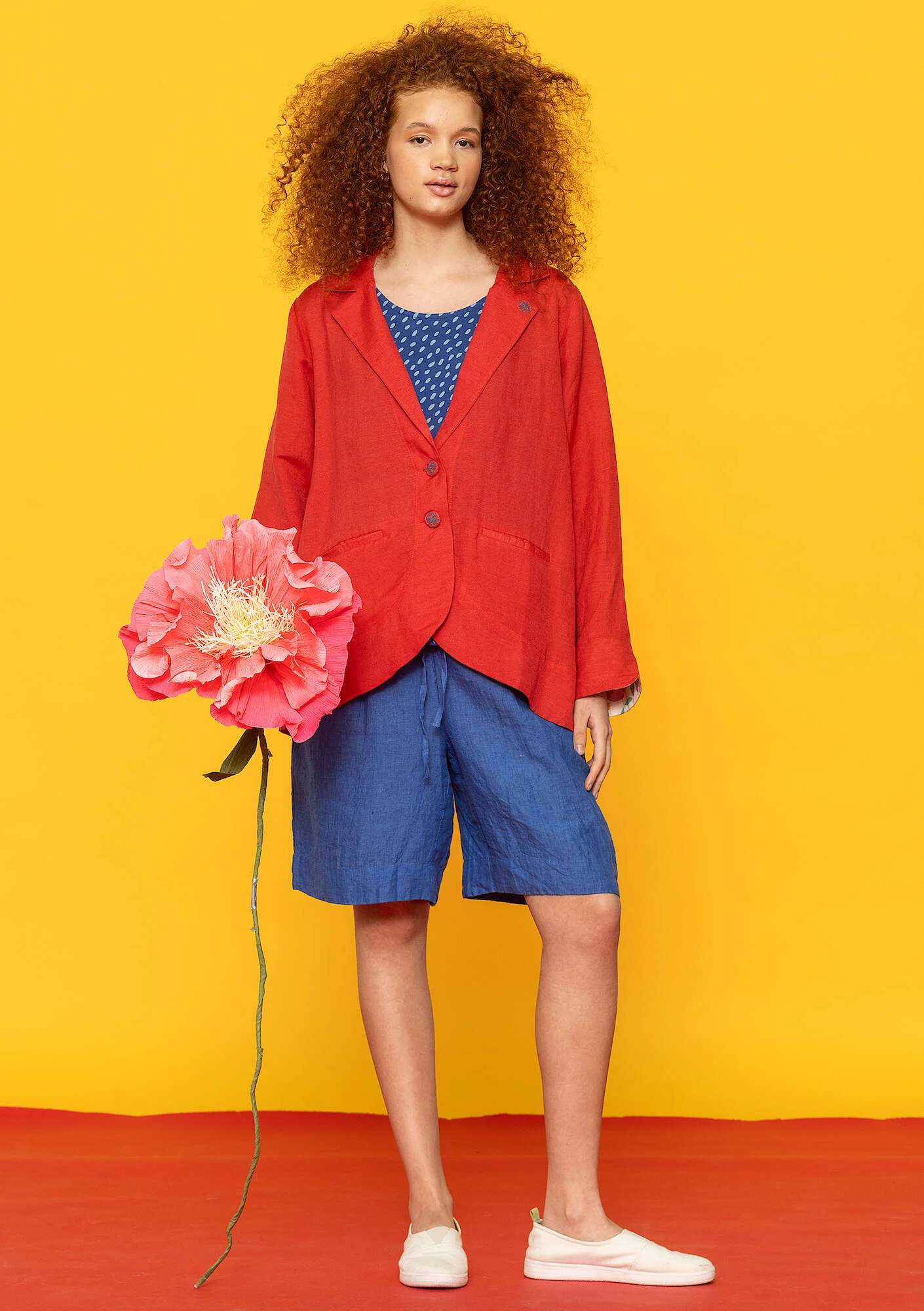 "Margit" woven linen/modal blazer
