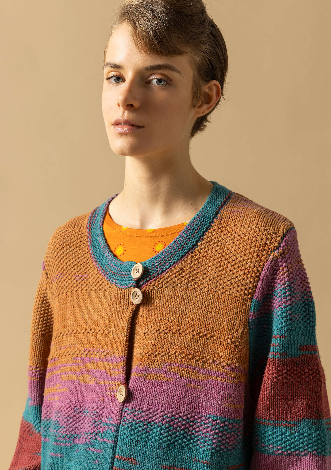 "Ella" wool/organic cotton coatigan