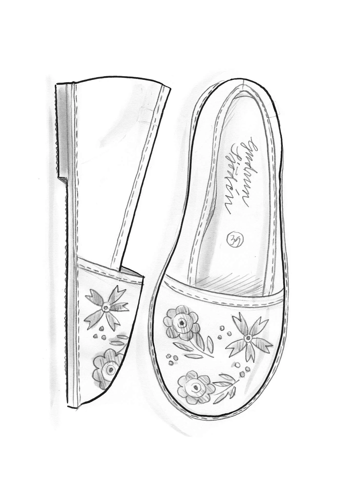 Nappa ballerina shoes
